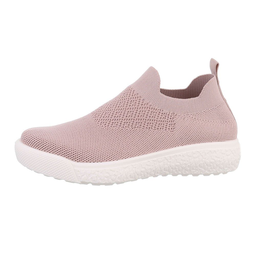 Ital-Design Damen Low-Top Freizeit Sneaker Flach Sneakers Low in Altrosa