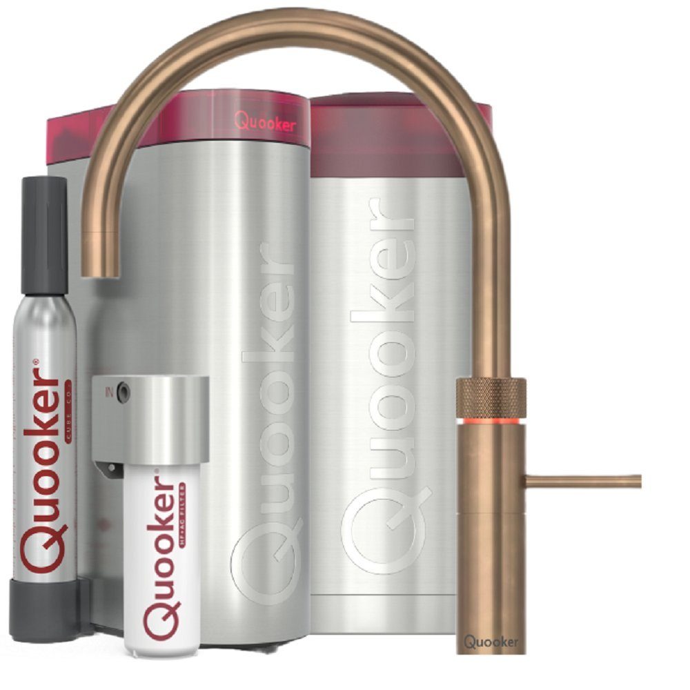QUOOKER Küchenarmatur Fusion Round mit COMBI+ CUBE Messing Patina FNRPTB COMBI+ CUBE2 *inkl. 7 JAHRE GARANTIE*