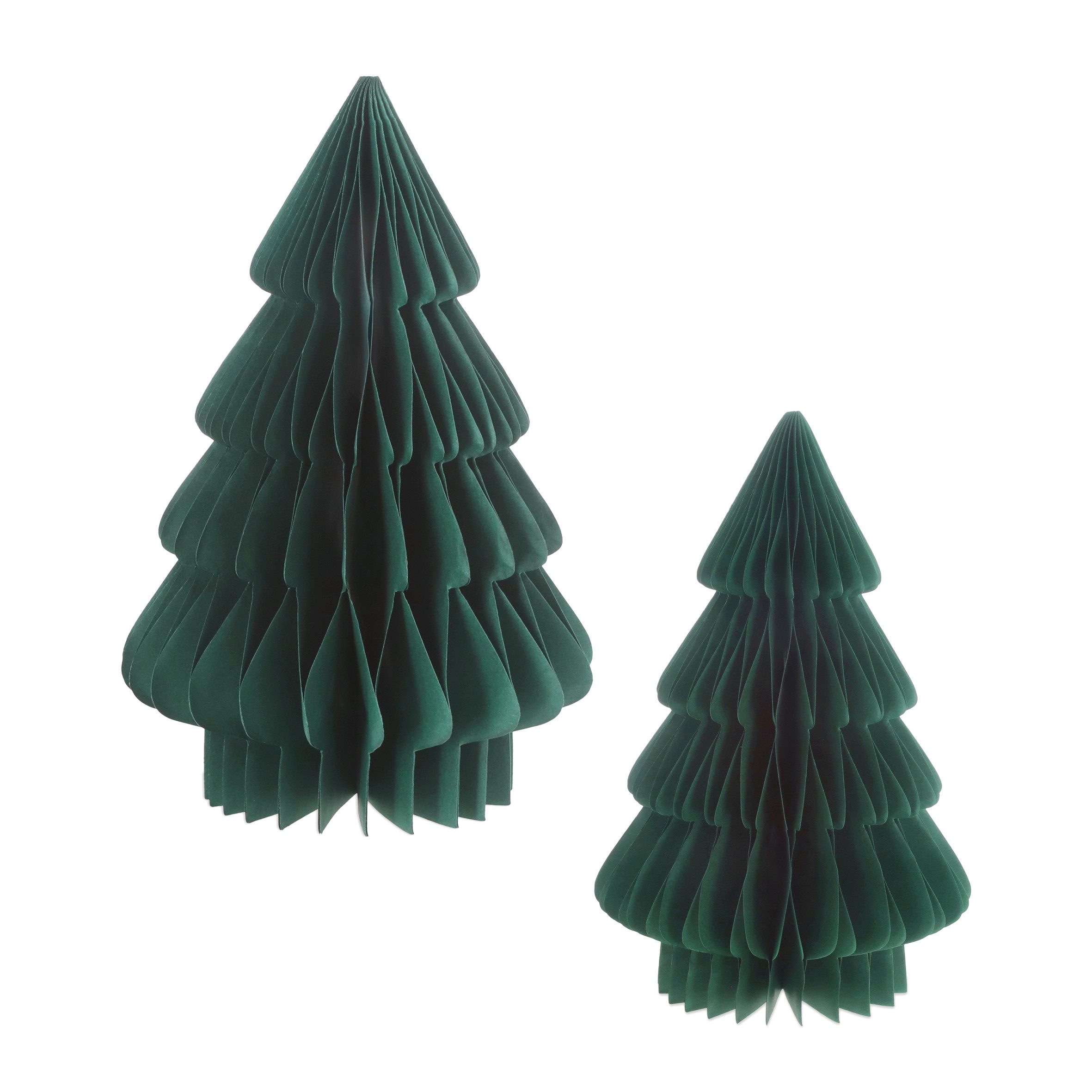 Spetebo Papierdekoration Tannenbaum Aufsteller 2er Set 30 cm / 20 cm, tolle Geschenkidee zur Weihnachtszeit