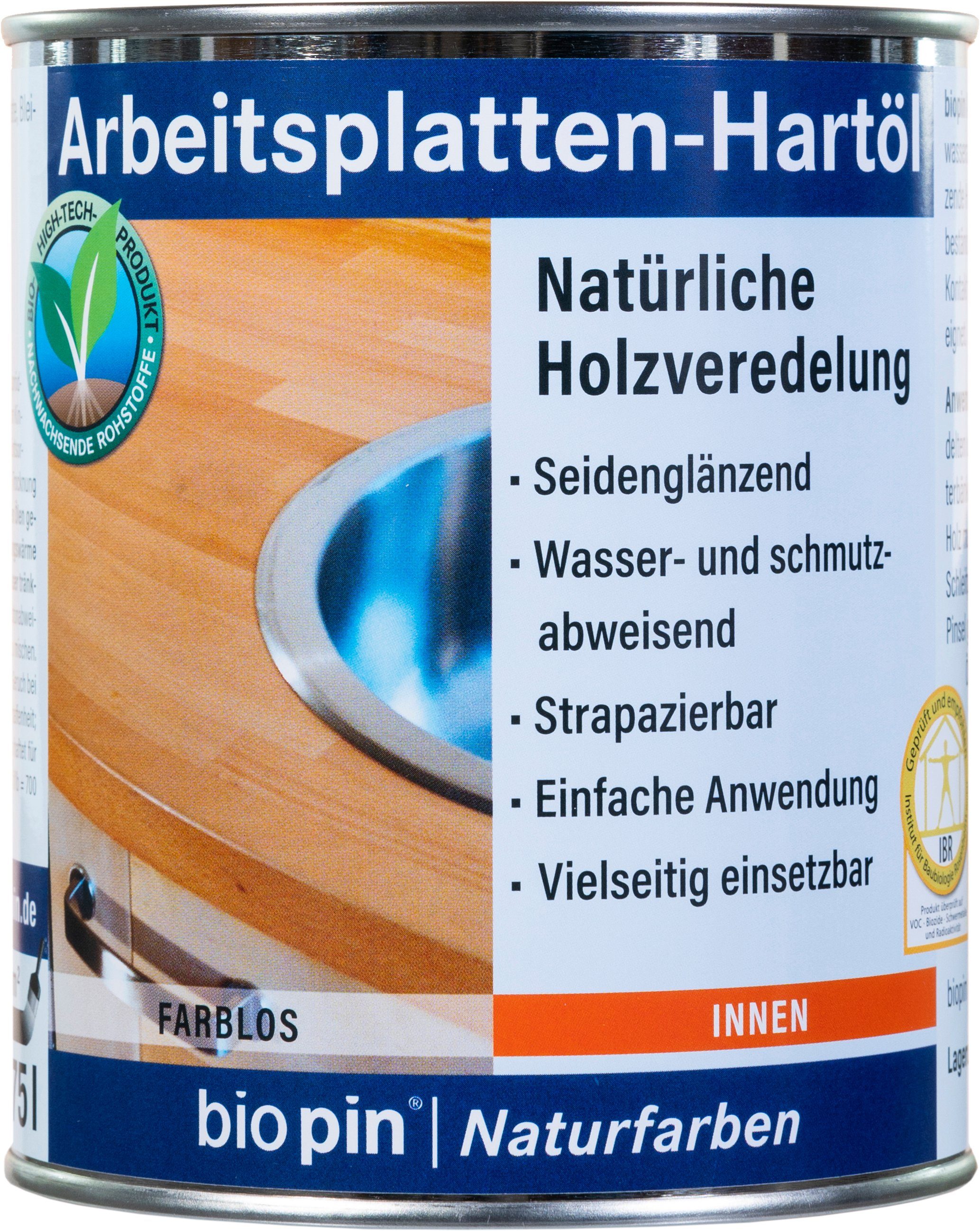 Bio Atmungsaktiver Biopin wasserabweisender Pin und Grund- L, 0,75 und Arbeitsplatten-Hartöl Holzöl Endanstrich