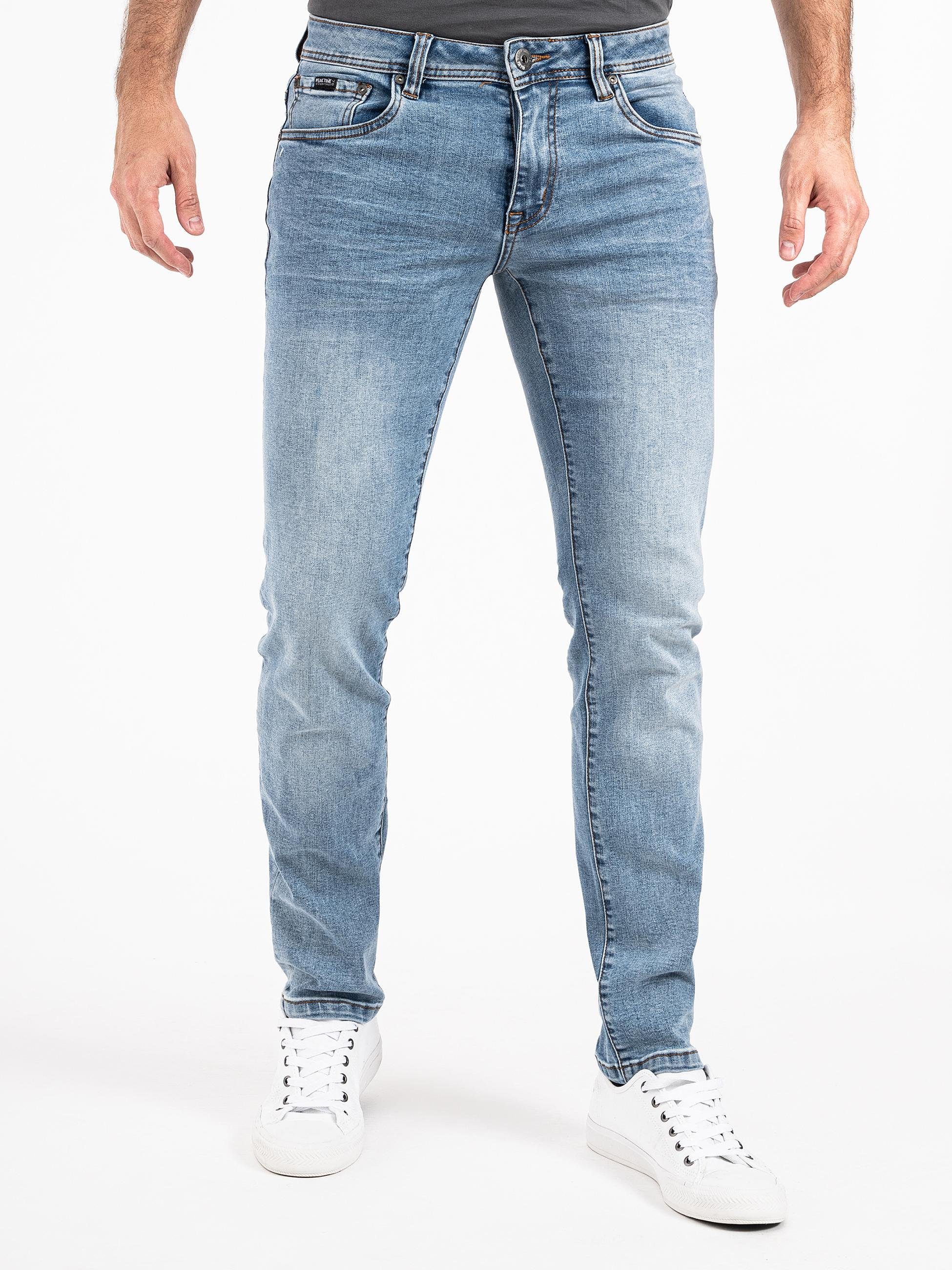PEAK TIME Slim-fit-Jeans Mailand Herren Jeans mit super hohem Stretch-Anteil hellblau