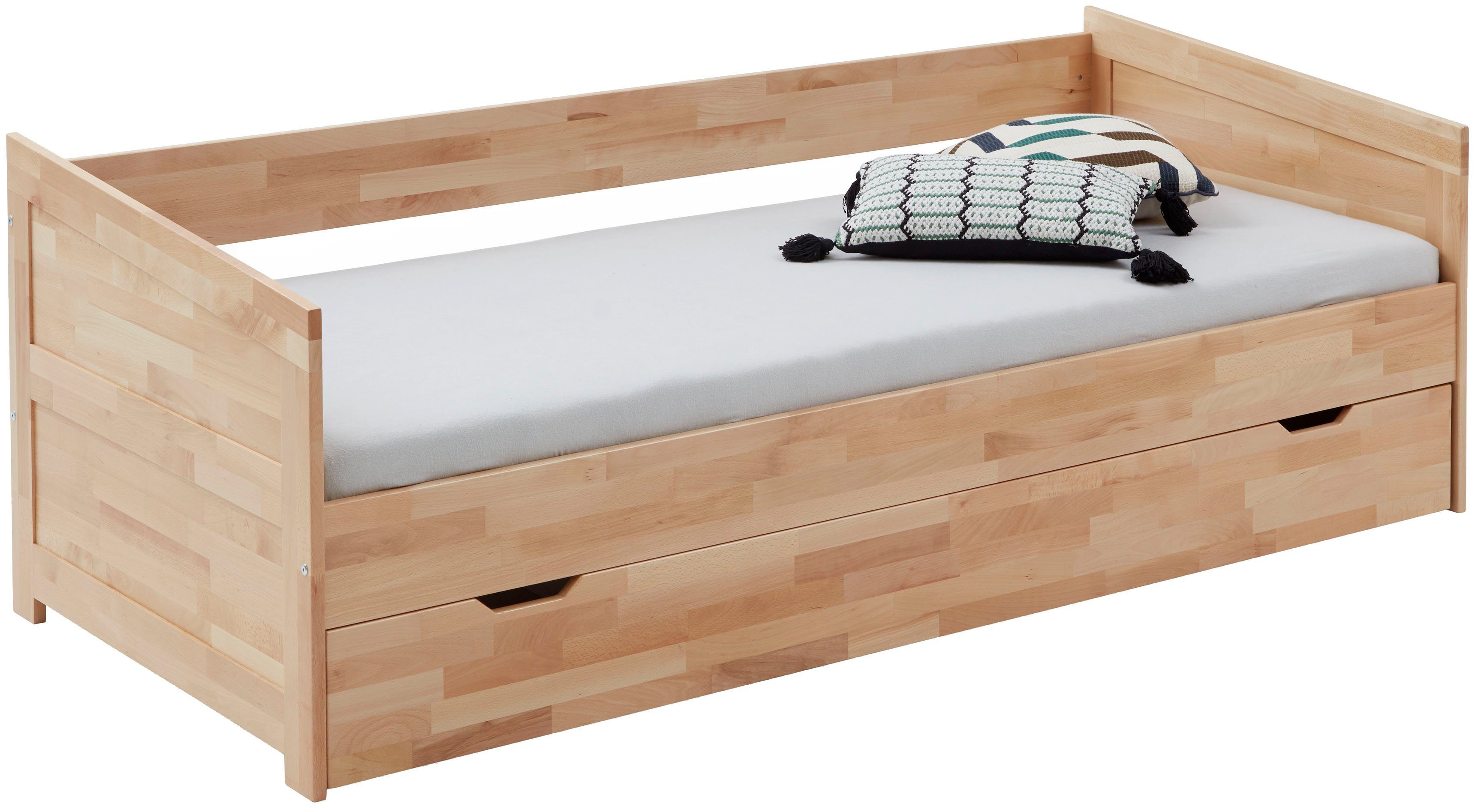 Relita Funktionsbett Funktionsbett Nina, Funktionsbett mit Bettschublade, Buche massiv lackiert