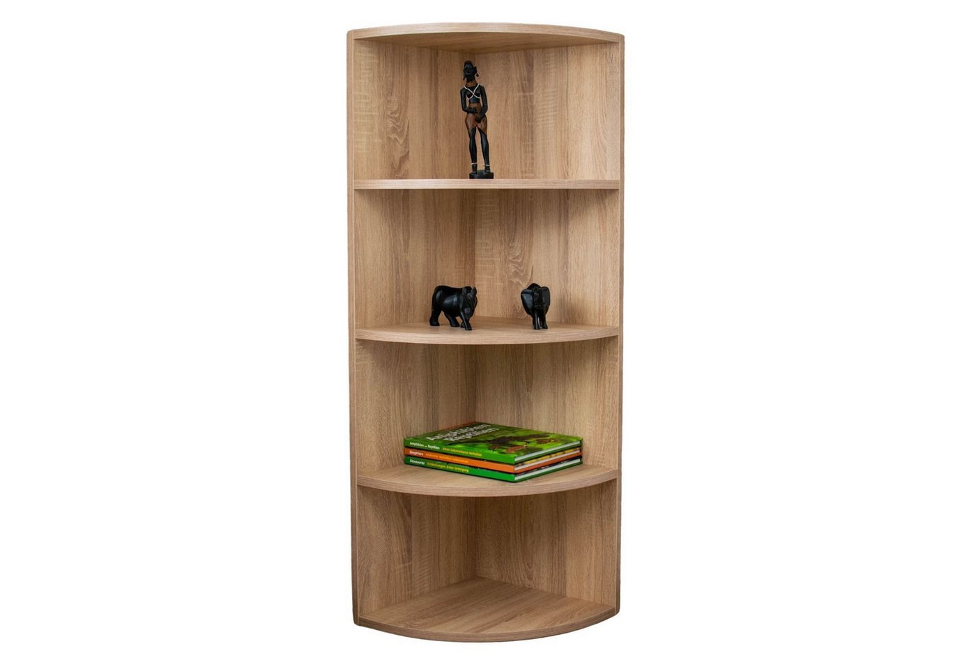 Coemo Standregal CORNER 120, Natur 4 Fächer Eckregal 40x40x120 cm Regal aus Holz Bücherregal