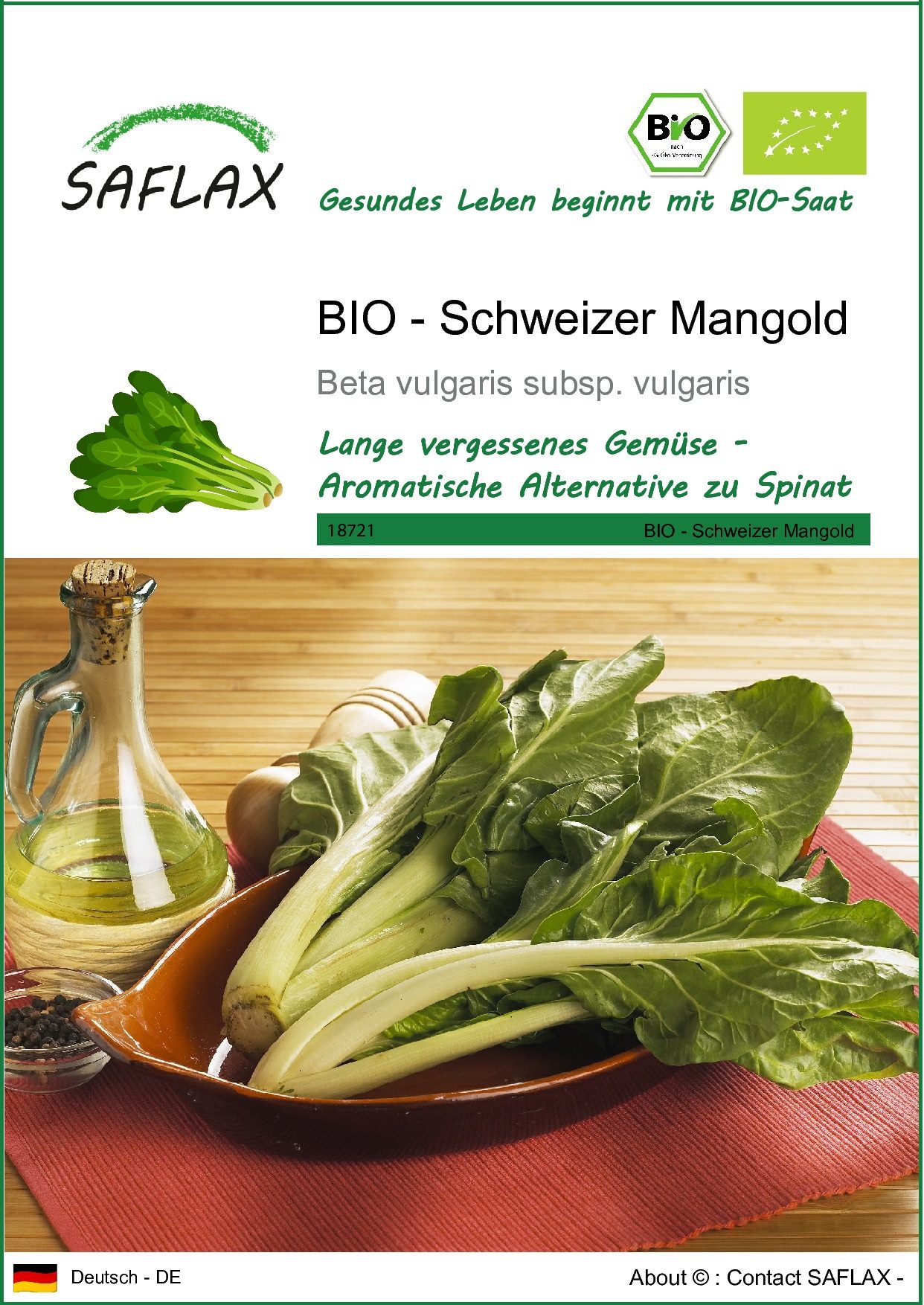 Gemüsesamen SAFLAX - Samen - BIO - Schweizer Mangold