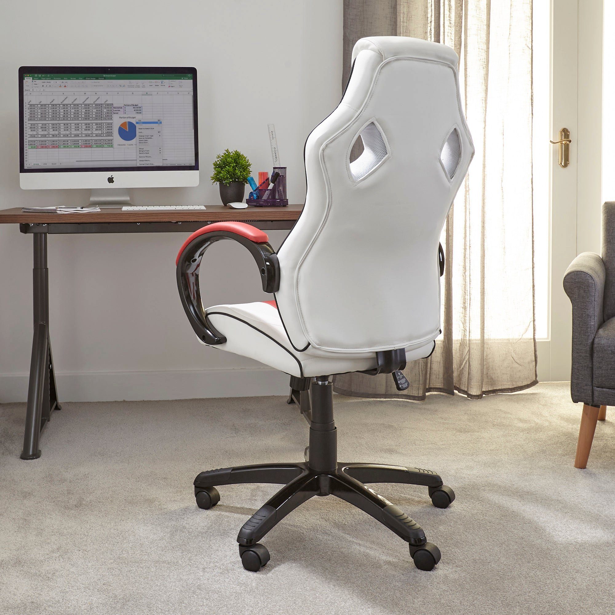 Rocker Jugendliche - Weiß/Rot Bürodrehstuhl für Erwachsene & Maverick X Gaming-Stuhl Ergonomischer