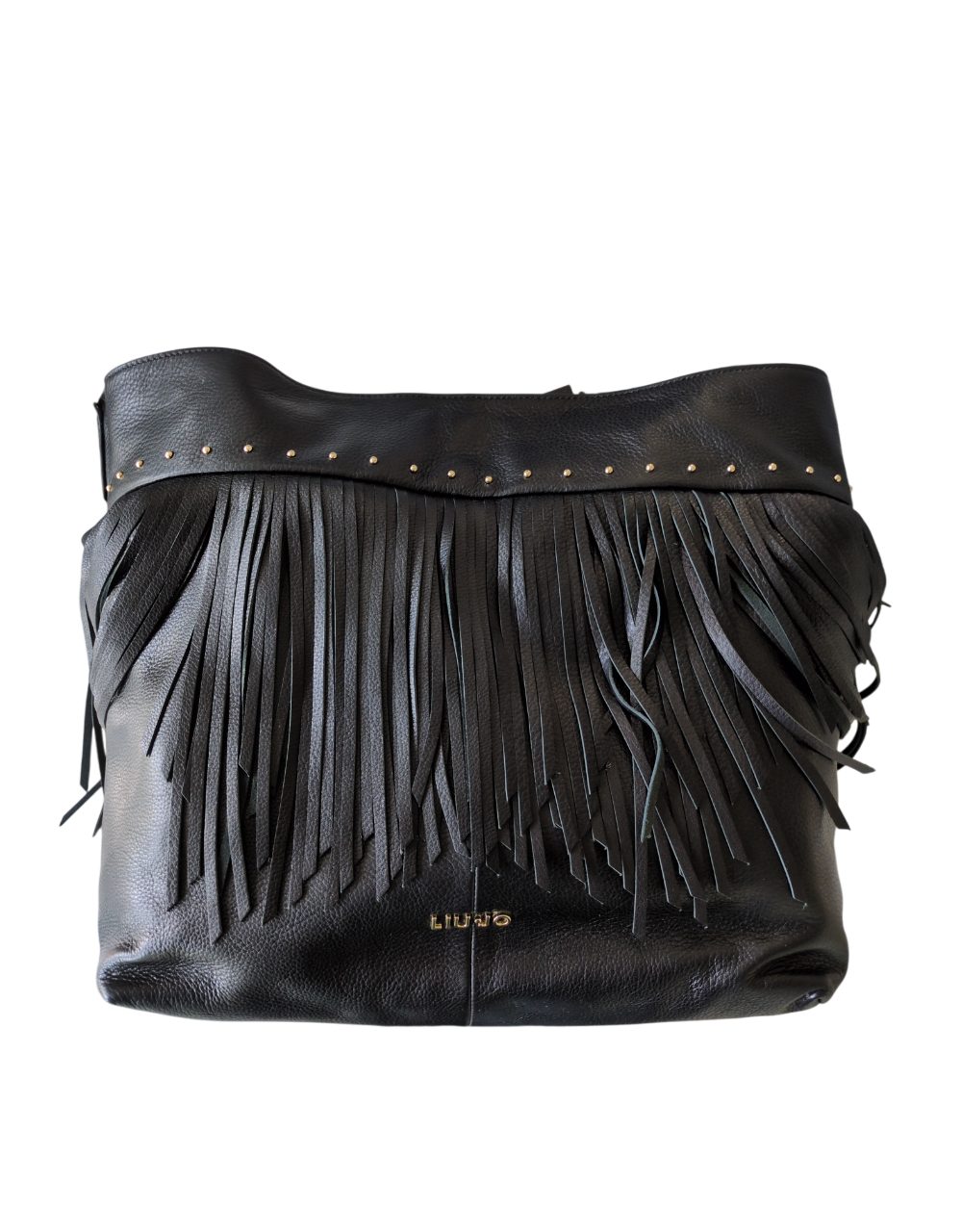Liu Jo Handtasche Damen Schultertasche Leder Schwarz Stoff Beige N15203P0128-22222