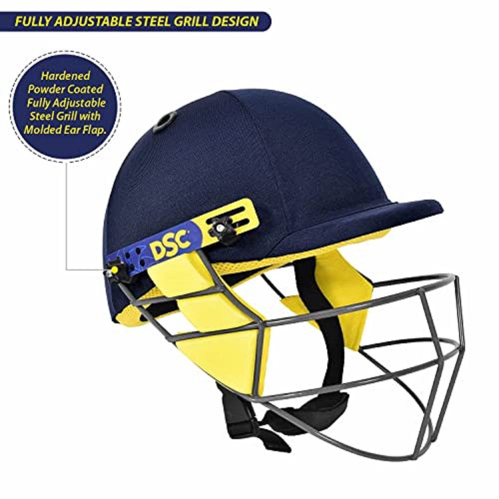 DSC Allroundhelm DSC Bouncer Crickethelm, Stahlgitter (Vielseitig einsetzbar: Wirtschaftlicher Crickethelm, geeignet für Männer, Frauen, Jungen und Kinder., Abnehmbares und waschbares Schweißband, Leicht), Wirtschaftlicher Crickethelm