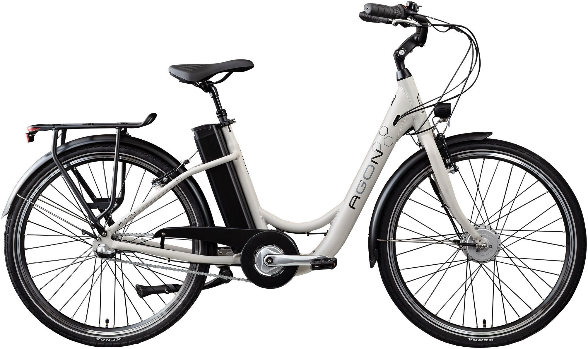 AGON E-Bike Cityrad Axis, 3 Gang, Nabenschaltung, Frontmotor, 536 Wh, E-Bike 26" Citybike 140-165cm Pedelec Nabenmotor Fahrrad 3 Gang Licht
