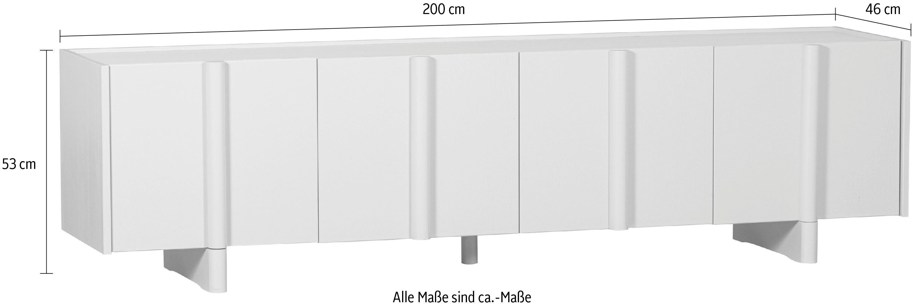 WOOOD Lowboard Nook TV-Kommode, mit viel Stauraum, H 53 cm x B 200 cm