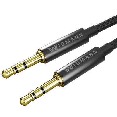 Widmann-Shop Aux Kabel Klinkenkabel 3,5mm Klinke männlich Stereo vergoldet 1m Audio-Kabel, 3,5-mm-Klinke, 3,5-mm-Klinke (100 cm), geeignet für alle 3,5mm Aux Anschlüsse, Klinkenkabel, Kabel Klinke 3,5mm