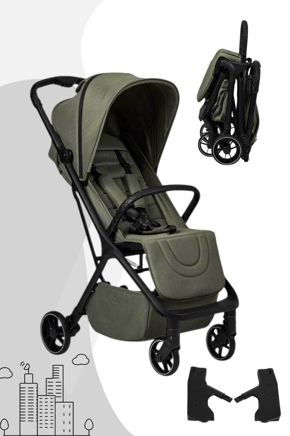 Kinder-Buggy Buggy Zoé inkl. Regenschutz, Transporttasche und Adapter
