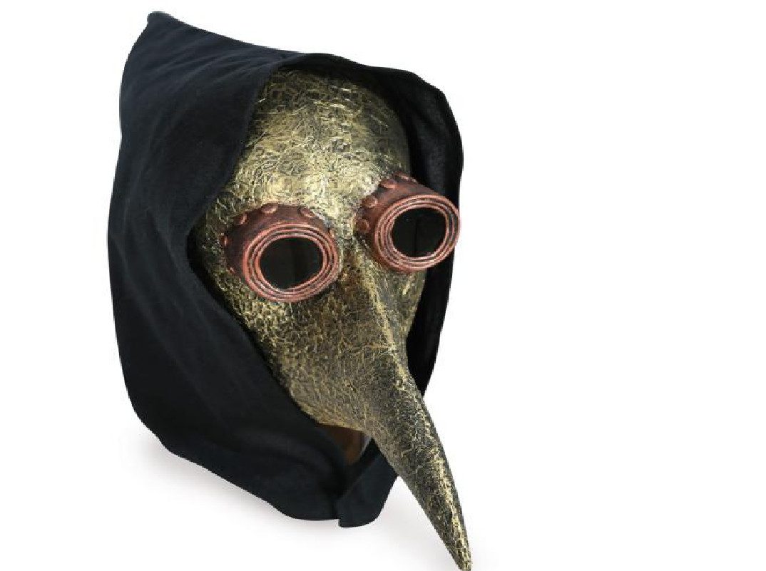 Fritz Schiele Bäder-Fabrik Verkleidungsmaske Halbmaske Pestmaske mit Haube - 1-teilig - Adult, (1-tlg)