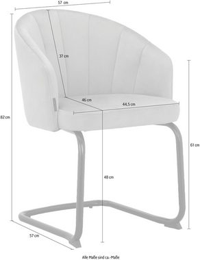 Places of Style Esszimmerstuhl Ragusa (2 St), im 2er Set erhältlich, mit Sitz und Rücken gepolstert, Sitzhöhe 48 cm