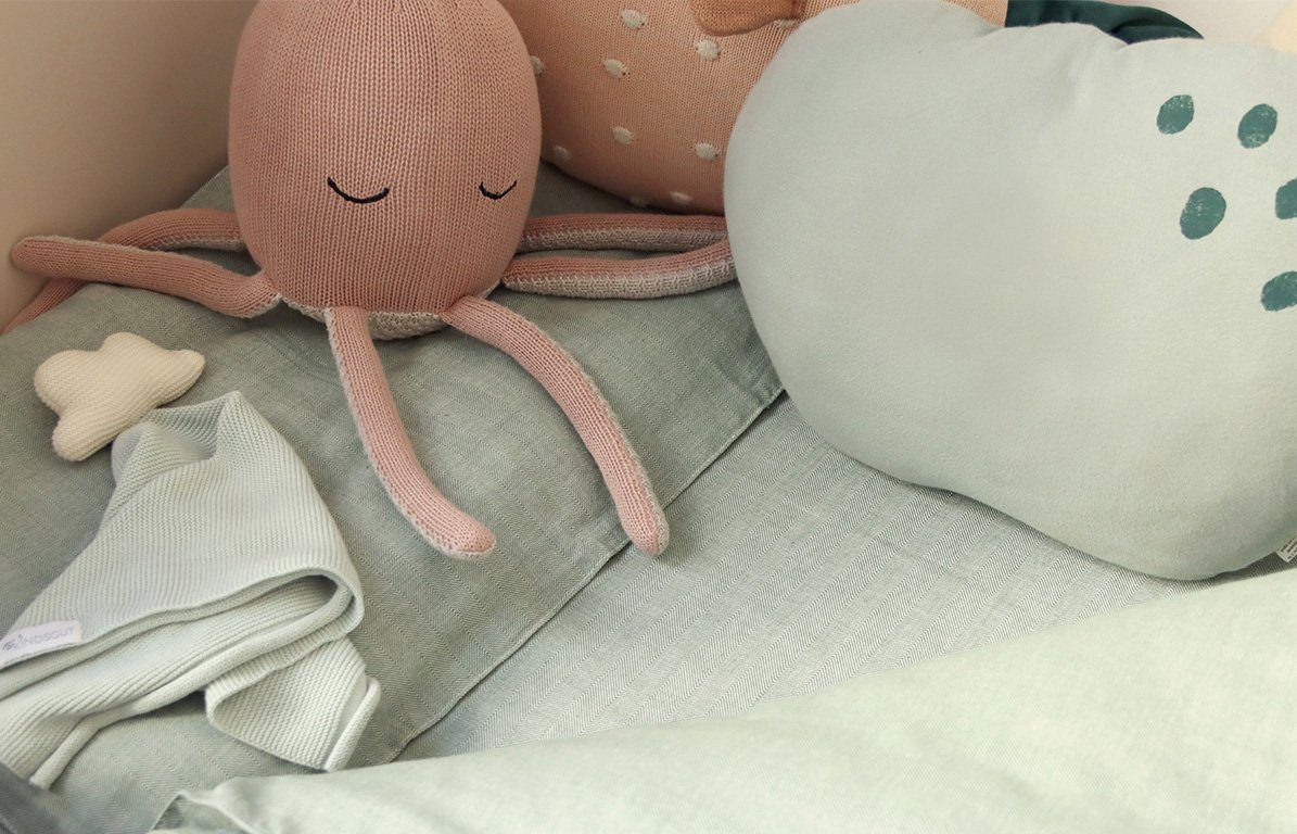 KINDSGUT Kinderbettwäsche, Baumwolle, Pistazie