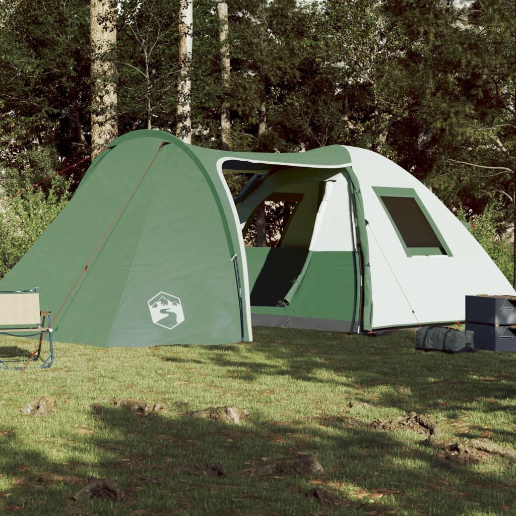vidaXL Kuppelzelt 6-Personen Zelt Campingzelt Familienzelt Freizeitzelt 6 Personen Grün
