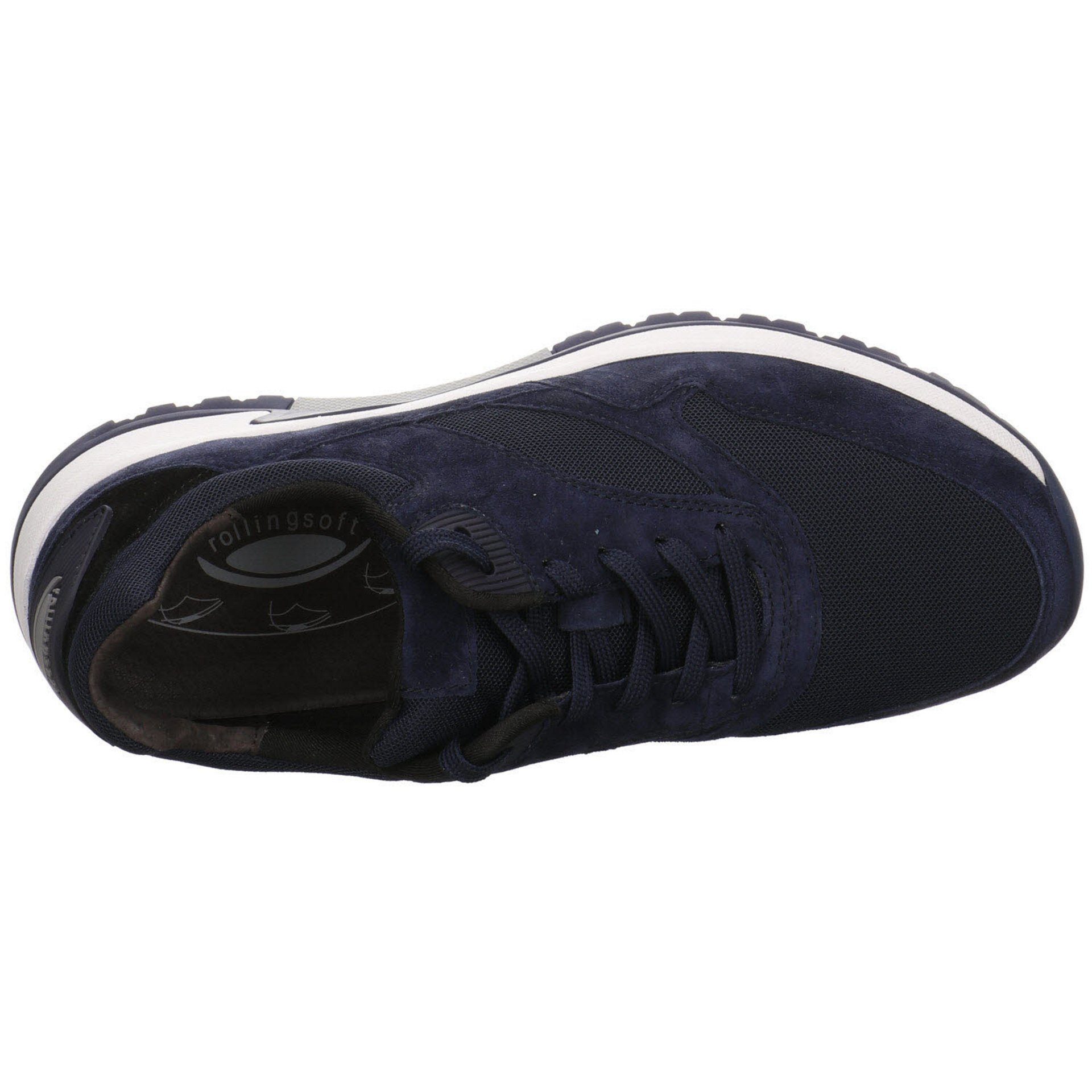 Pius Gabor Herren Sneaker Schuhe Rollingsoft Sneaker blau Schnürschuh Leder-/Textilkombination dunkel