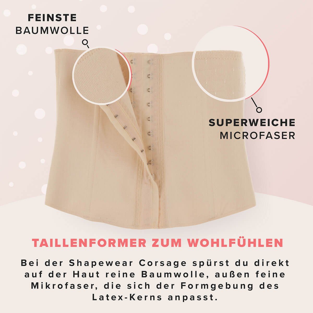 Miss Perfect Taillenshaper 35833 Haken- mit und Haut Gürtel Modellierender Ösenverschluss