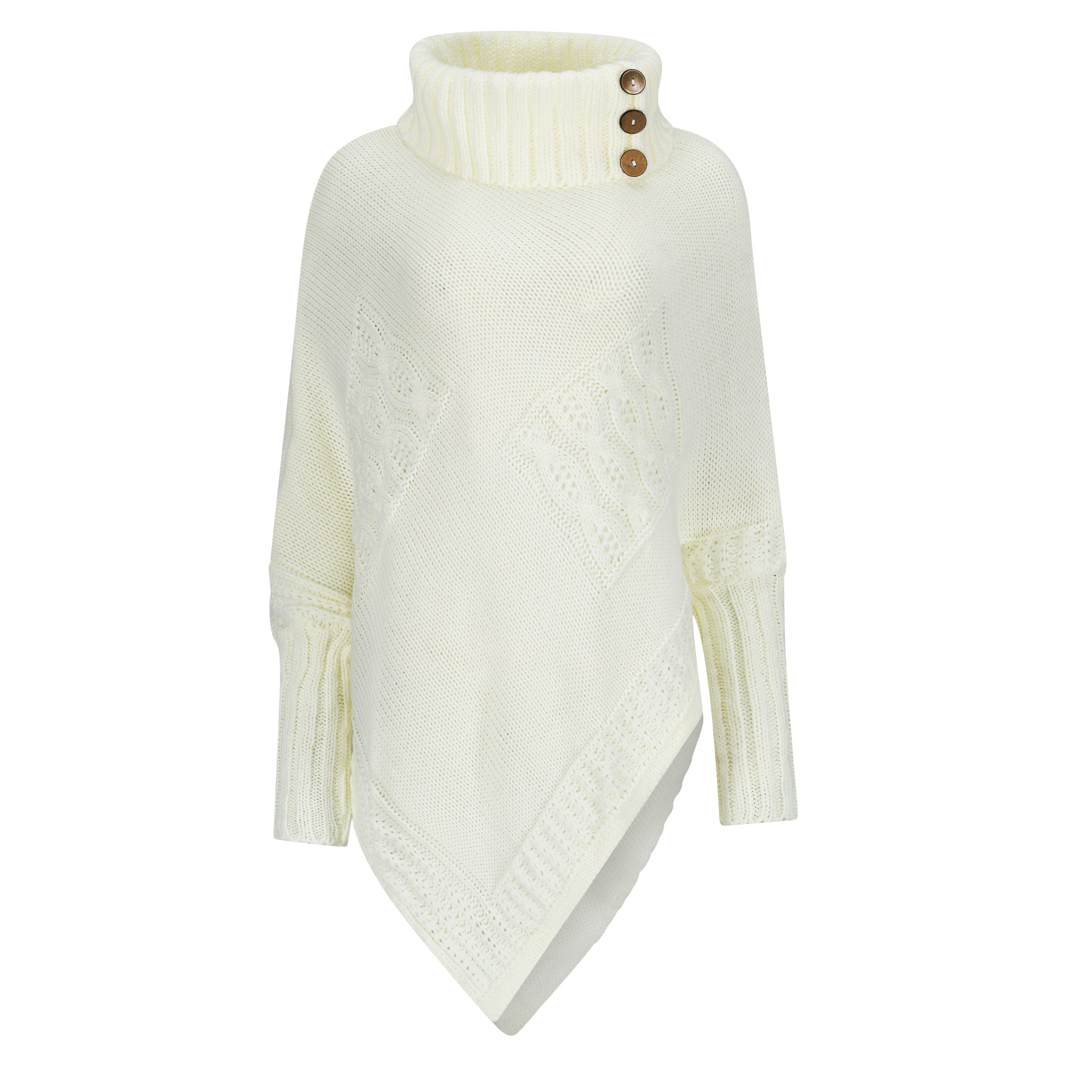 Mississhop Strickponcho Poncho Strick Sweatshirt Pullover Umhang Überwurf günstig online kaufen
