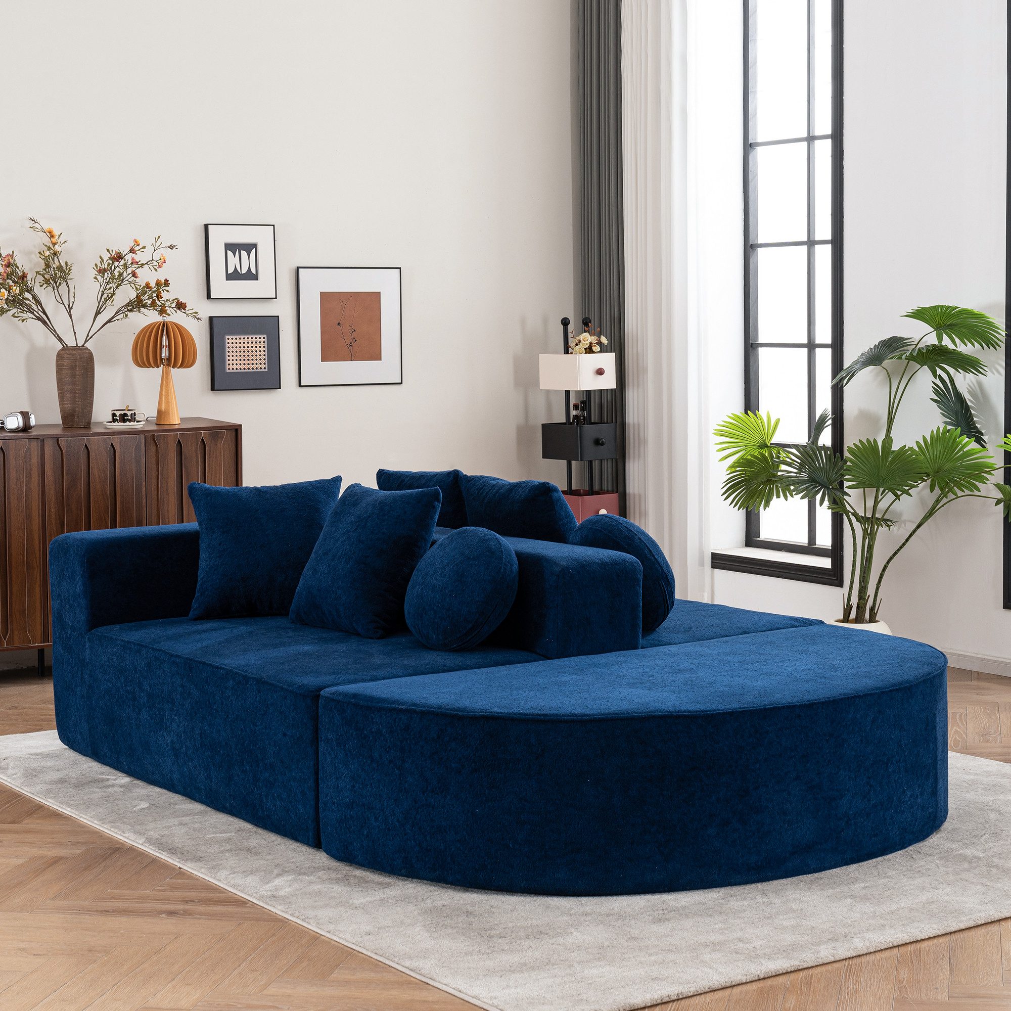MODFU Sofa Modern modular sofa,Wolkensofa, Modernes Modulares Wolkensofa – Bequemes Schlafsofa, Kein Aufbau erforderlich, Flexibles Design, Hautfreundlicher Cheryl-Stoff, Vollständige Schaumstoffstruktur. 1 Teile, mit Relaxfunktion