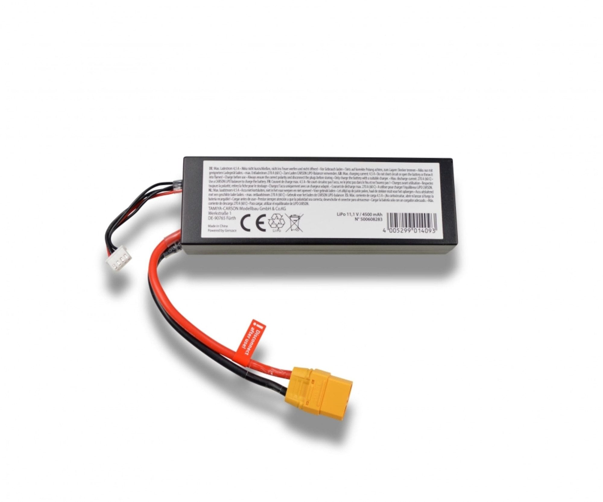 CARSON Carson Lipo Akku 11,1V 3S 4500mAh 60C XT90 RC-Ladegerät