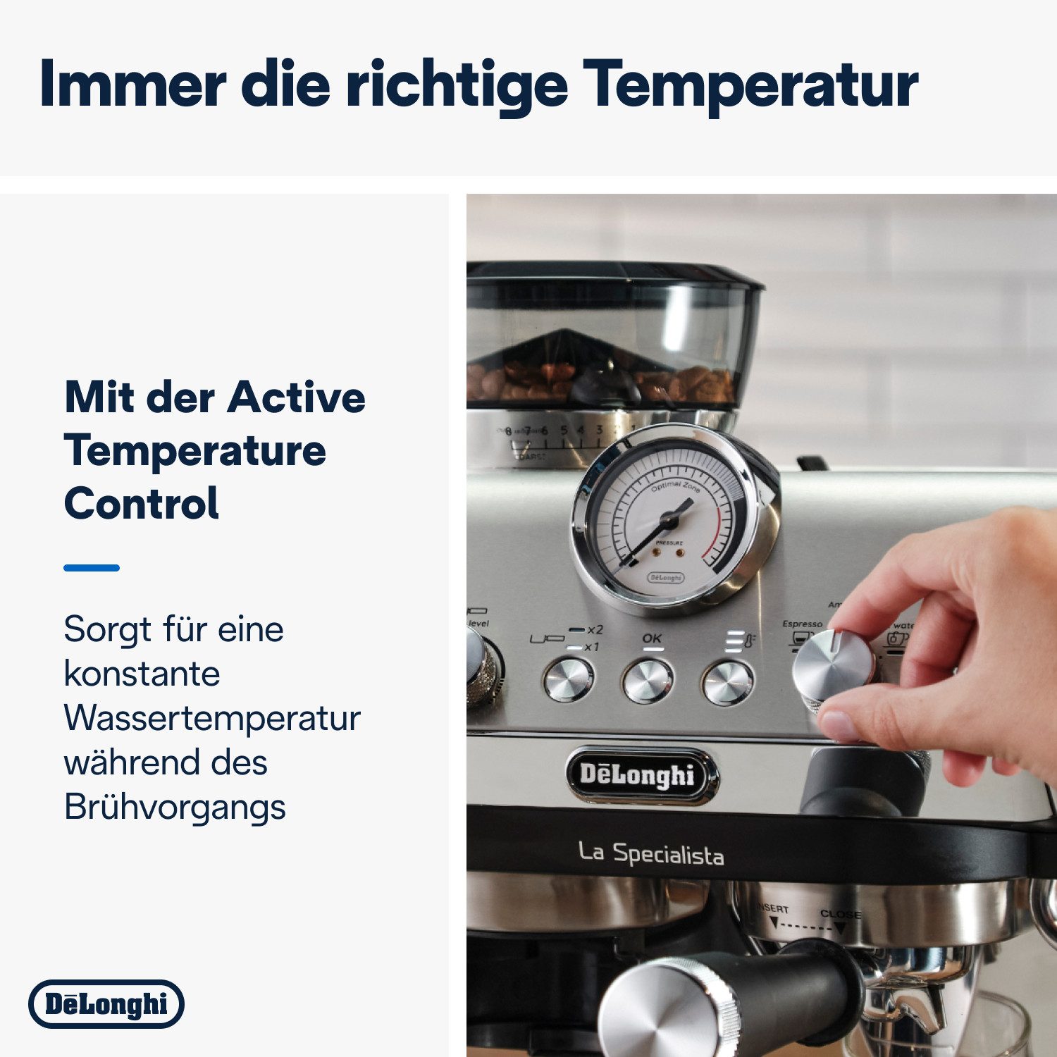 De'Longhi Espressomaschine La Specialista Arte EC9155.MB - 4 Rezepte, 15 Bar, inkl. Barista Kit, 8 Mahlgrade, 3 Temperaturen, Milchschaumdüse