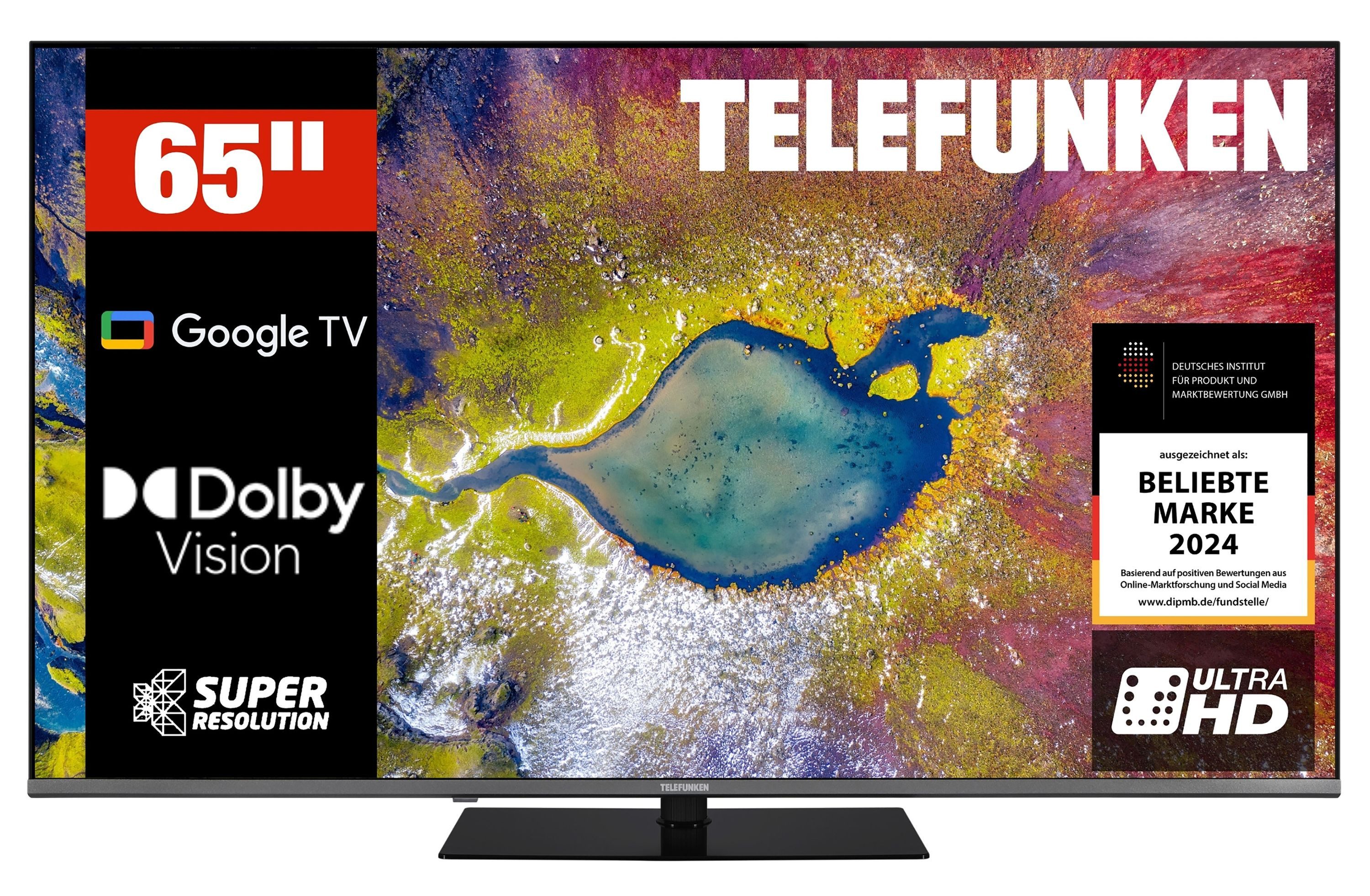 Telefunken D65U980B2CW LED-Fernseher (164 cm/65 Zoll, 4K Ultra HD, Google TV, Google TV, HDR Dolby Vision & Atmos, 6 Monate HD)