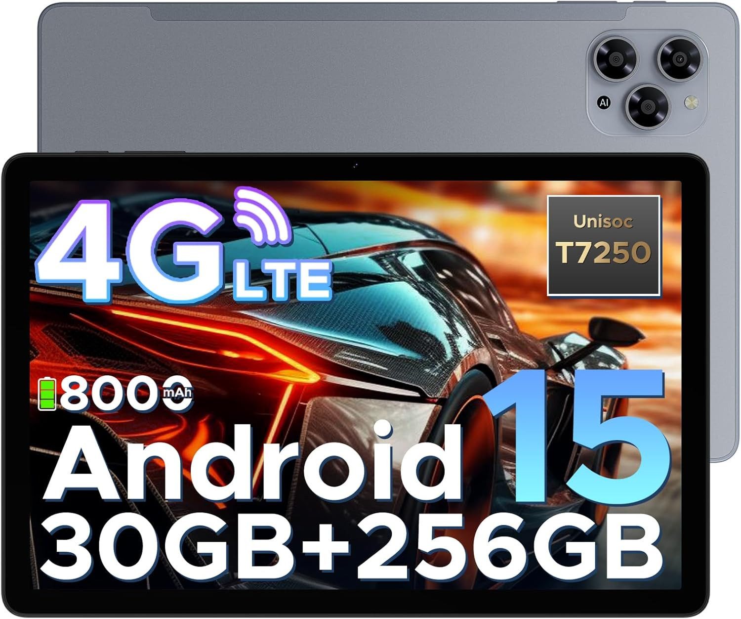 Zevelora 6 GB RAM 8000mAh Akku 90Hz IPS Display Octa-Core Gaming Tablet (11", 256 GB, Android 15, 4G LTE, Leistungsstarkes Gerät für Arbeit, Unterhaltung und mobiles Streaming)