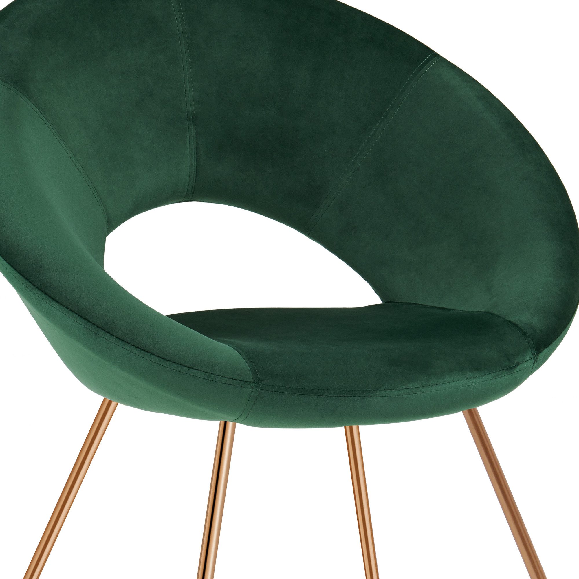 Duhome Loungesessel (439D), Esszimmerstuhl Wohnzimmerstuhl, Samt Polsterstuhl, Gold Metallbeine