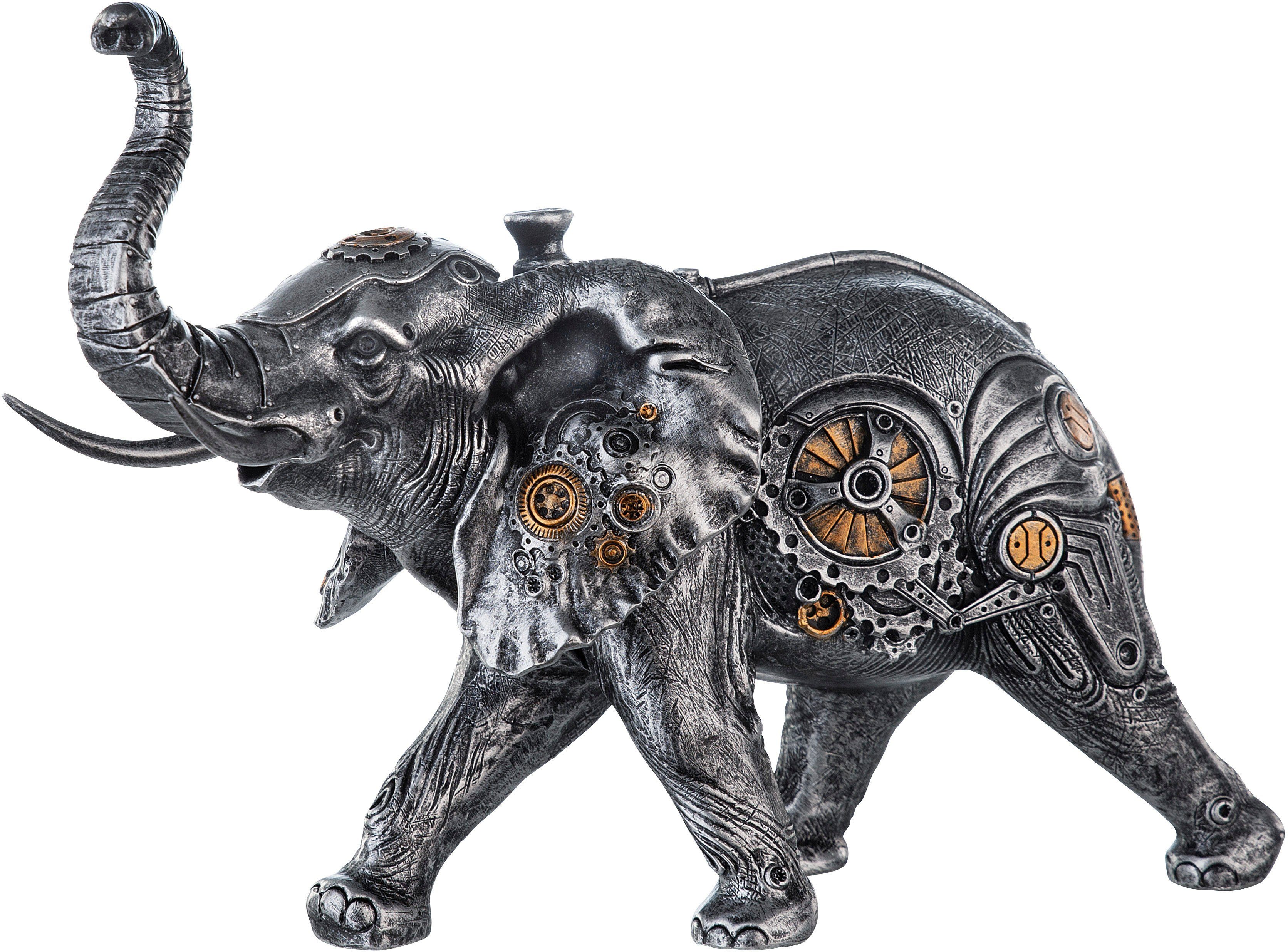 Casablanca by Gilde Tierfigur Skulptur Steampunk Elephant (1 St), mit kupferfarbenen  Elementen