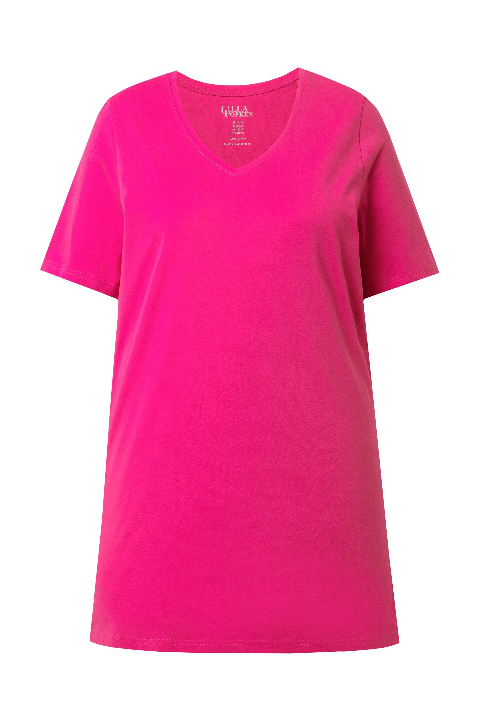 Ulla Popken Longshirt Longshirt A-Linie V-Ausschnitt Halbarm – Bild 2 von 4