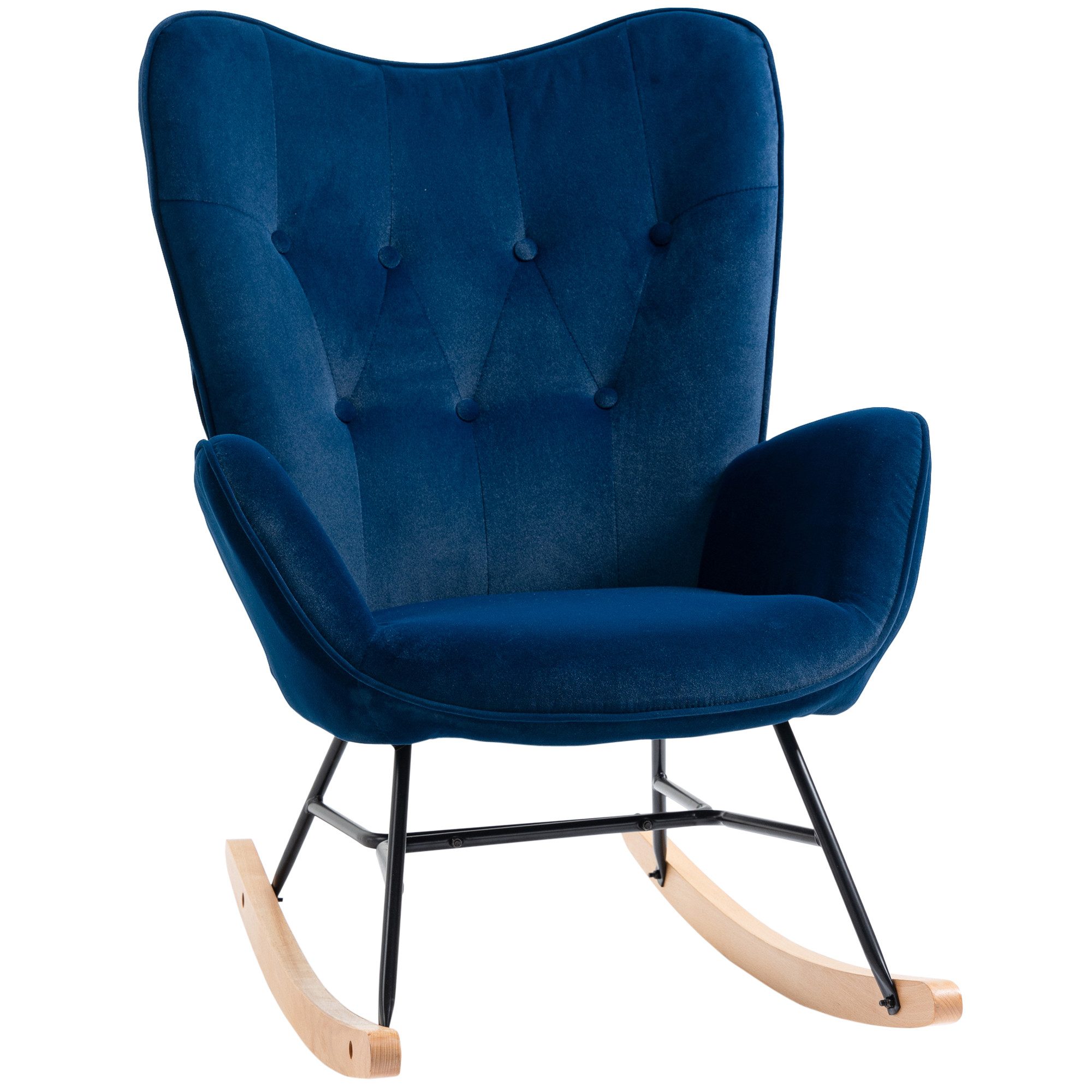 HOMCOM Schaukelstuhl ergonomisch, mit Samtoptik (Schwingsessel, günstig online kaufen