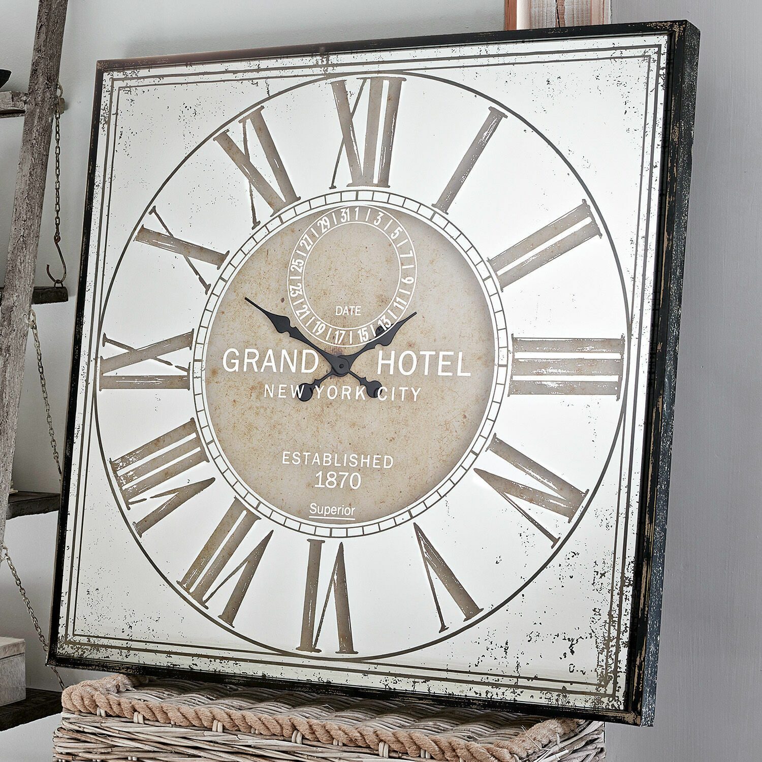 Mirabeau Wanduhr Uhr Mirads antiksilber/schwarz