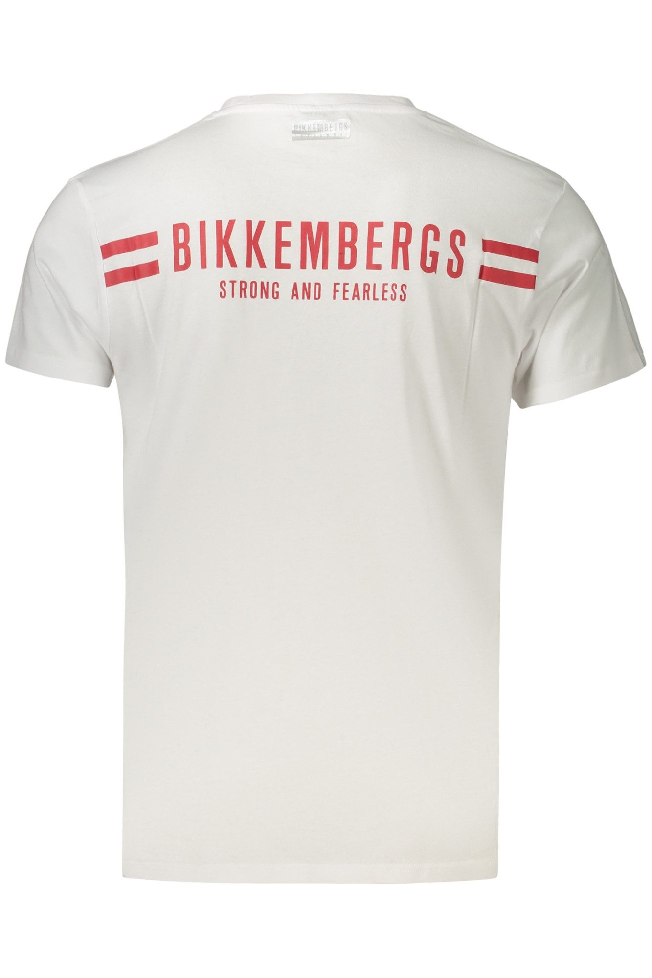 Bikkembergs T-Shirt Weißes Herren-T-Shirt mit vertikalen Streifen und