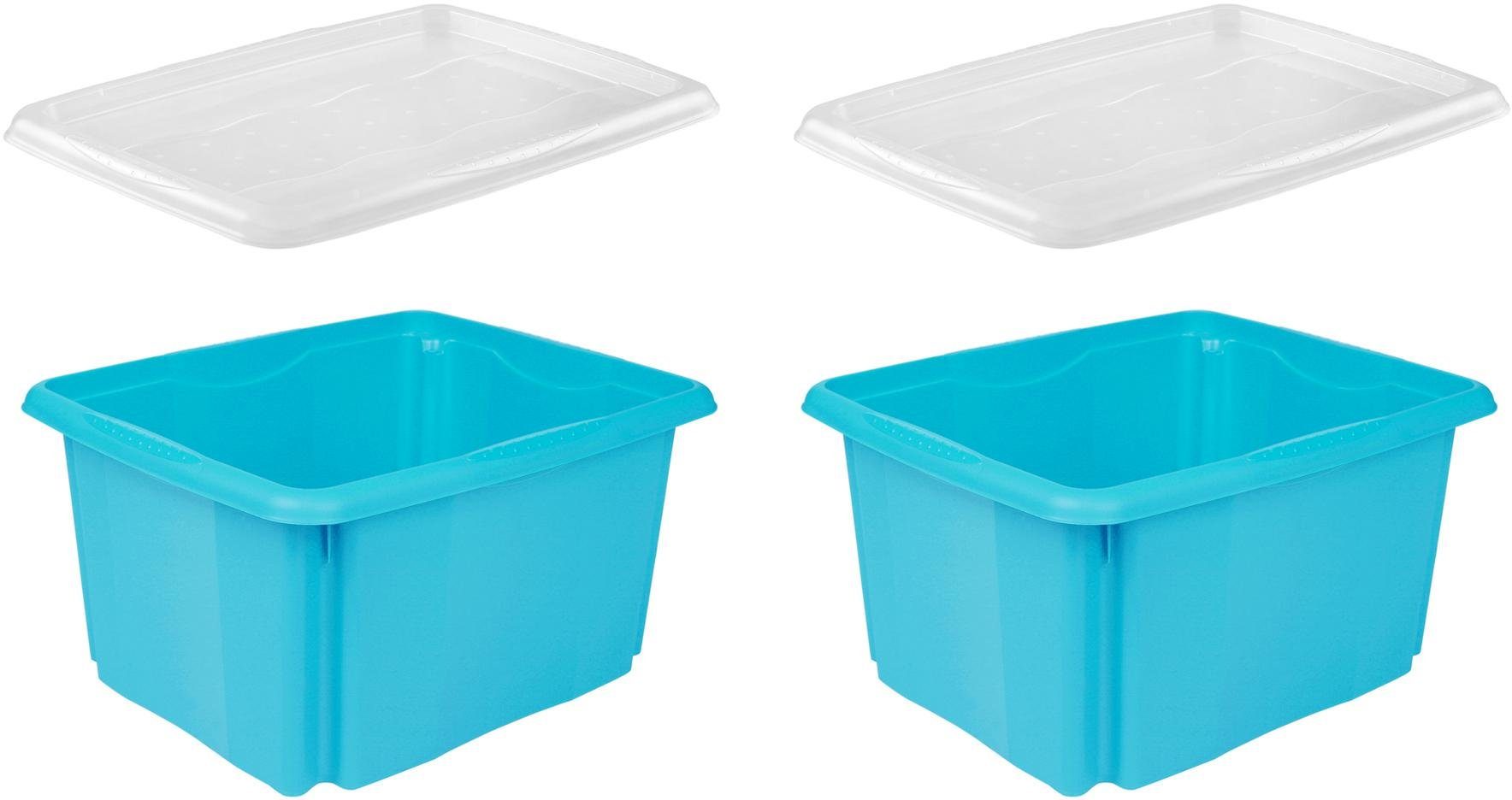 keeeper Organizer emil (Set, 2 St., 2), Aufbewahrungsbox, 24 L, mit Deckel, hochwertiger Kunststoff
