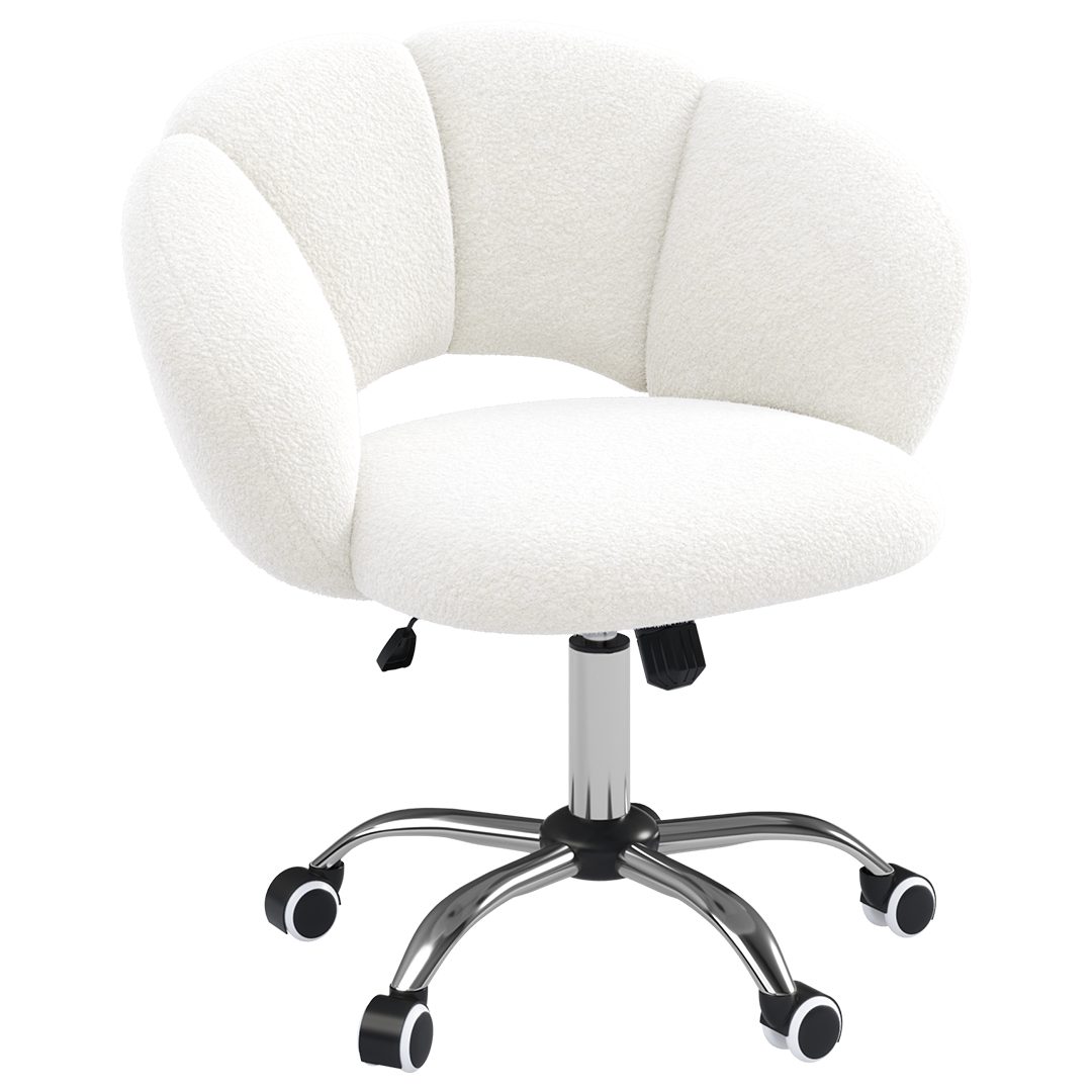 Bellamio Drehstuhl Meli Wolkenstuhl (weiß, Bürostuhl höhenverstellbar & drehbar), bis 140 kg, Schmink- & Schreibtischstuhl mit verstellbarer Rückenlehne