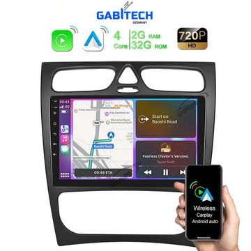 GABITECH Autoradio GPS Navigation für Mercedes Benz G W463 C W203 CLK W209/C209 Einbau-Navigationsgerät (Drahtloses Carplay & Android Auto,3D Navi,2GB RAM; 32GB ROM,WiFi,DAB)