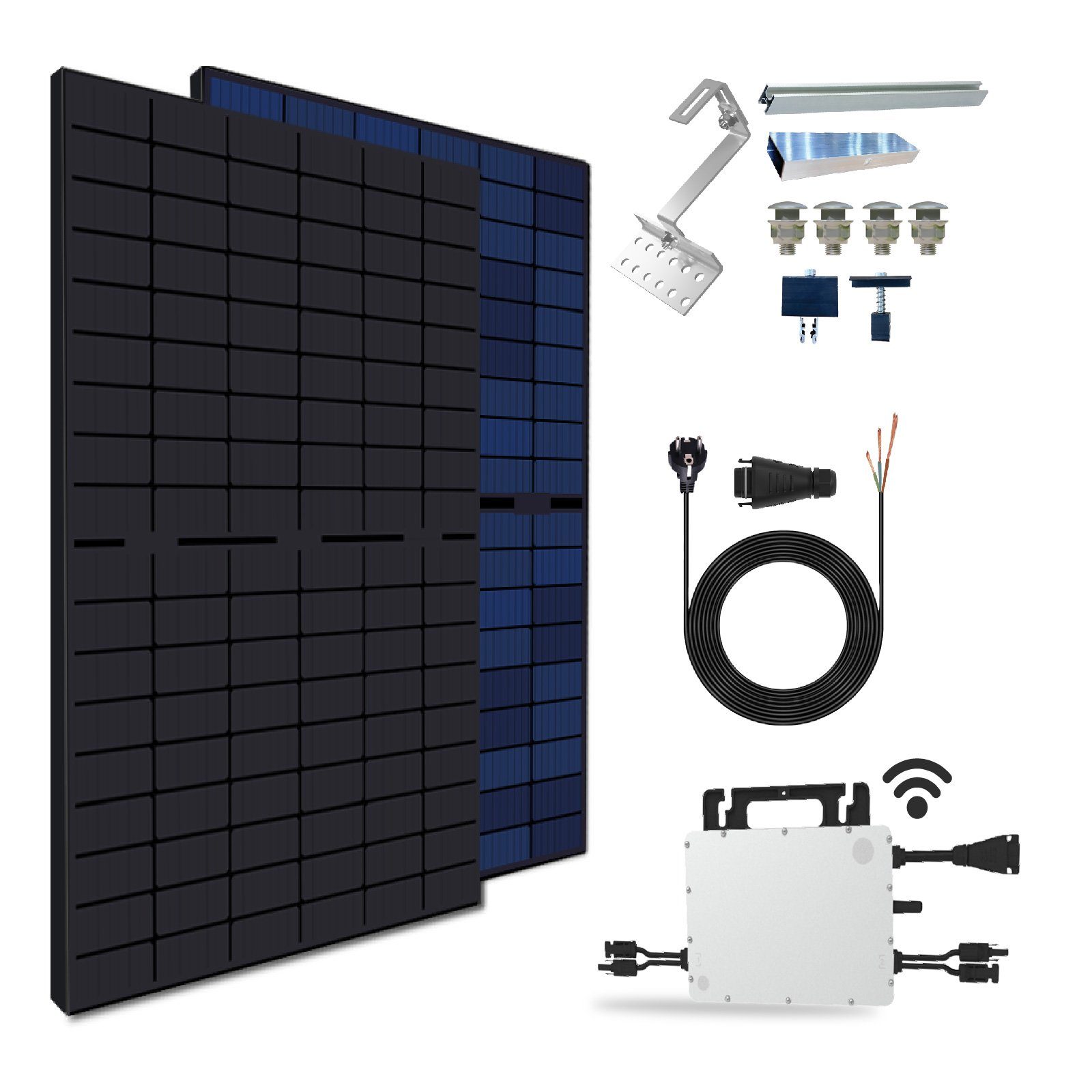 Sunpro Verbindung 860W Bifacial Plug Mit Hoymiles steckerfertig Ihr Solaranlage & (Bifaziale EPP.Solar Mikrowechselrichter, Haus, Type HMS-800W-2T der Play) (Die Mit Balkonkraftwerk, Mono Upgradefähiger Balkon-Solaranlage Monokristalline Ziegeldach, Solarmodule für Module) PV-Montage Freigabe für 2 N WLAN