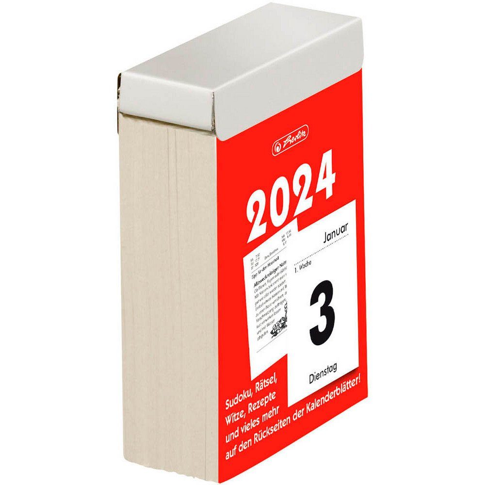 Herlitz Abreißkalender Abreißkalender (Größe 3) 2024, schwarz/weiß