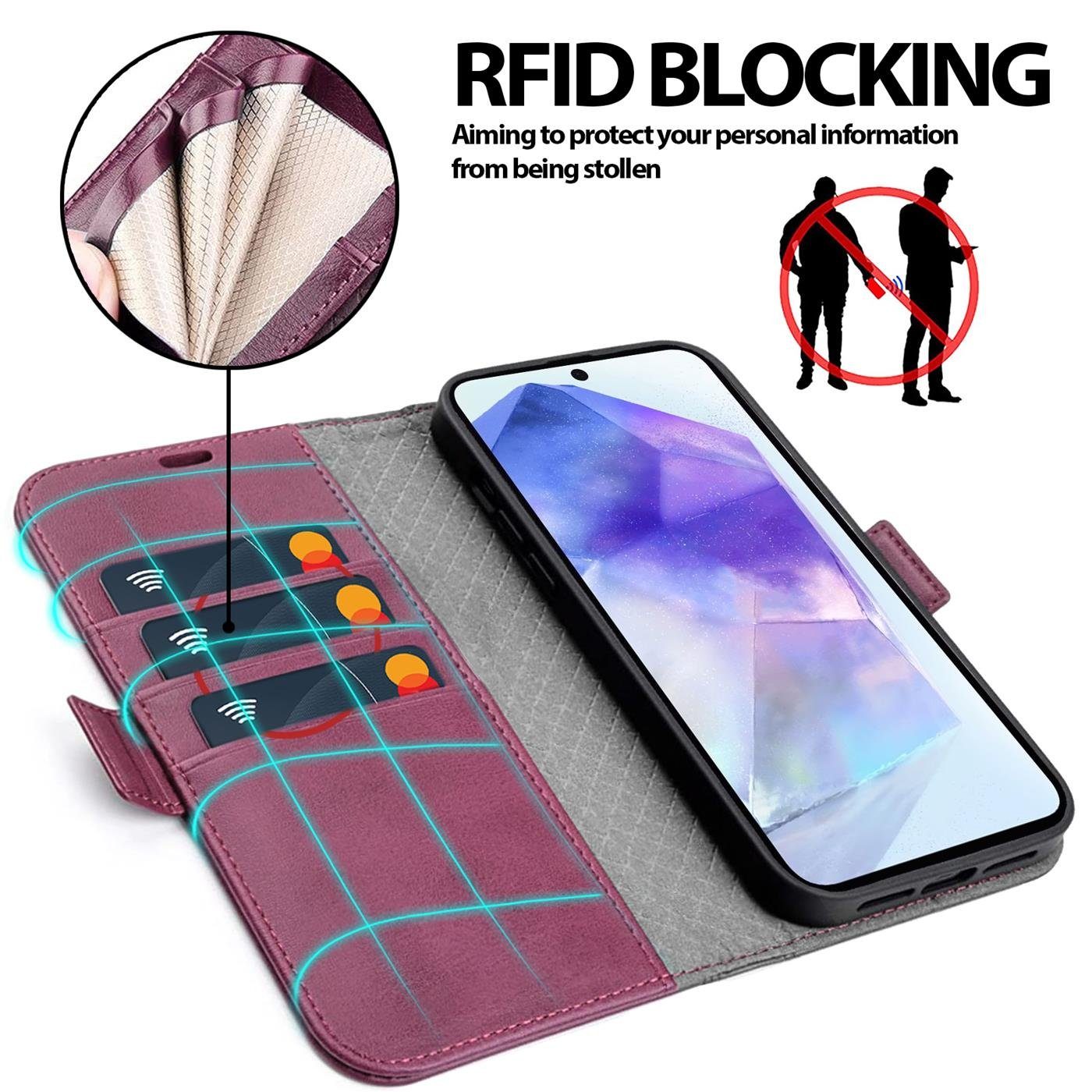 CoolGadget Handyhülle Book Case Elegance Tasche für Samsung Galaxy A55 5G 6,6 Zoll, Hülle Magnet Klapphülle Flip Case für Samsung A55 5G Schutzhülle – Bild 4 von 5