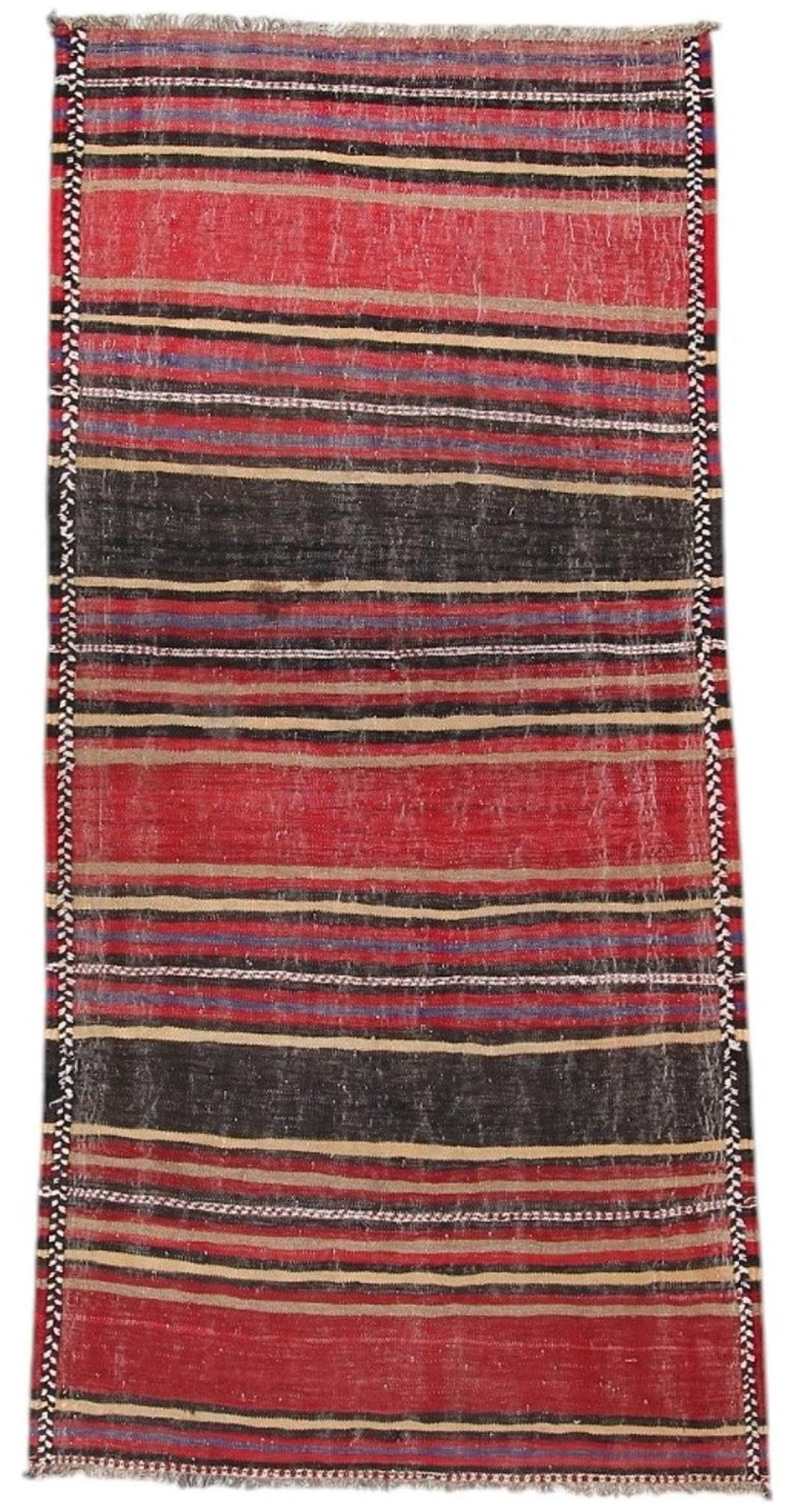 Nain Trading Orientteppich Kelim Fars Antik 119x244 Handgewebter Orientteppich / Perserteppich, rechteckig, Höhe: 4 mm