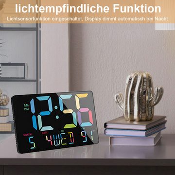 Welikera Wecker Digitaler Wecker, lichtempfindliche Multifunktions-Wanduhr