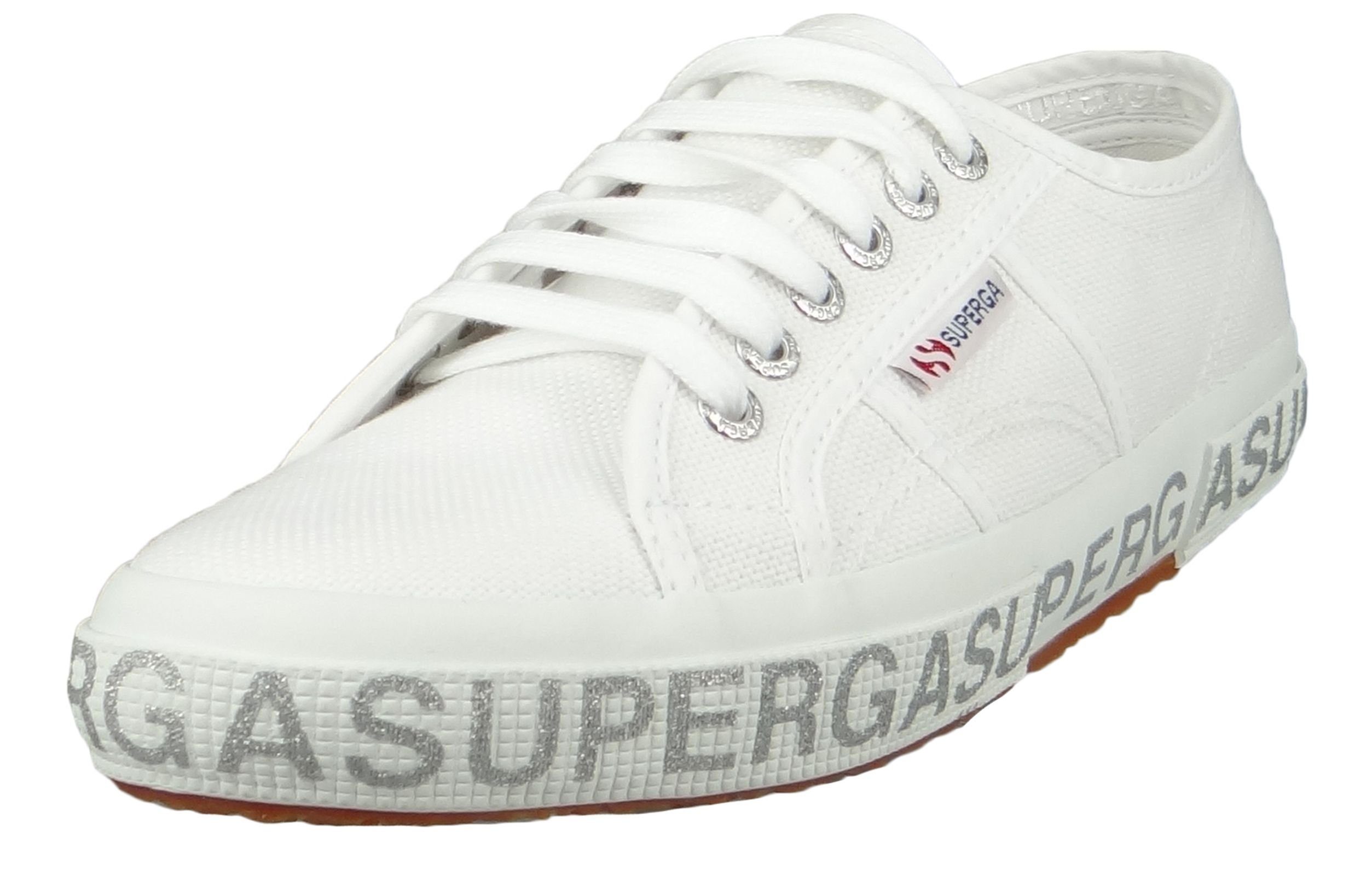 Superga S111XQW 2750 COTW Glitterlettering 928 white silver Sneaker