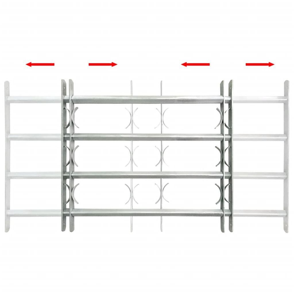 vidaXL Fenster 4 Querstäben 700-1050 mm Fenstergitter Verstellbar für Fenster Verzink