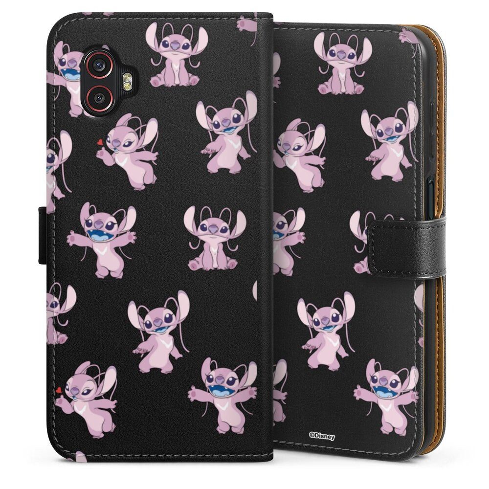 DeinDesign Handyhülle Lilo & Stitch Engel Disney Angel Faces Pattern Transparent, Samsung Galaxy XCover 6 Pro Hülle Flip Case Klapphülle