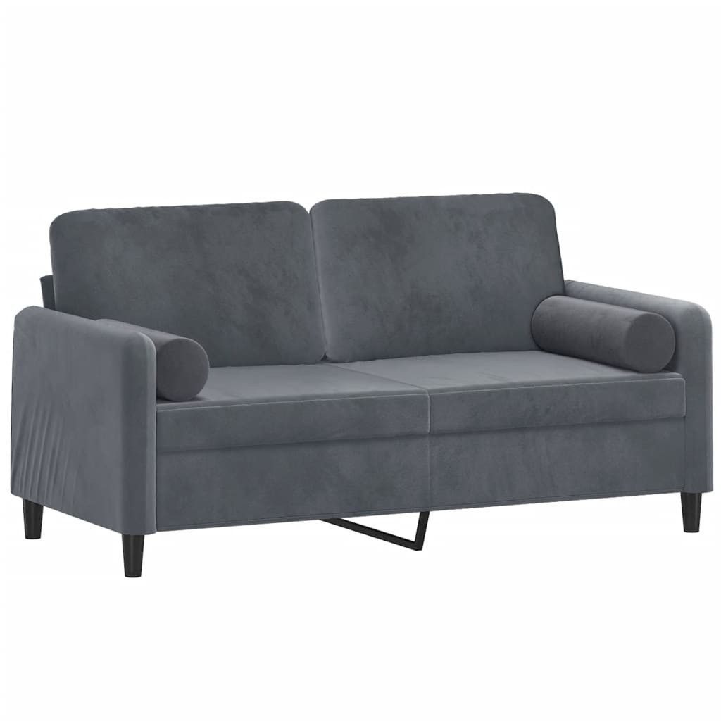 vidaXL Sofa 2-Sitzer-Sofa mit Zierkissen Dunkelgrau günstig online kaufen