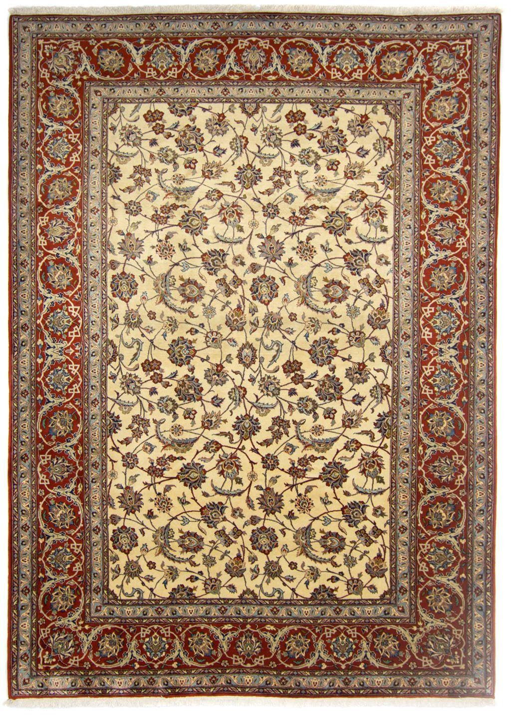 Wollteppich Isfahan Durchgemustert Beige 367 x 253 cm, morgenland, rechteckig, Höhe: 6 mm, Unikat mit Zertifikat