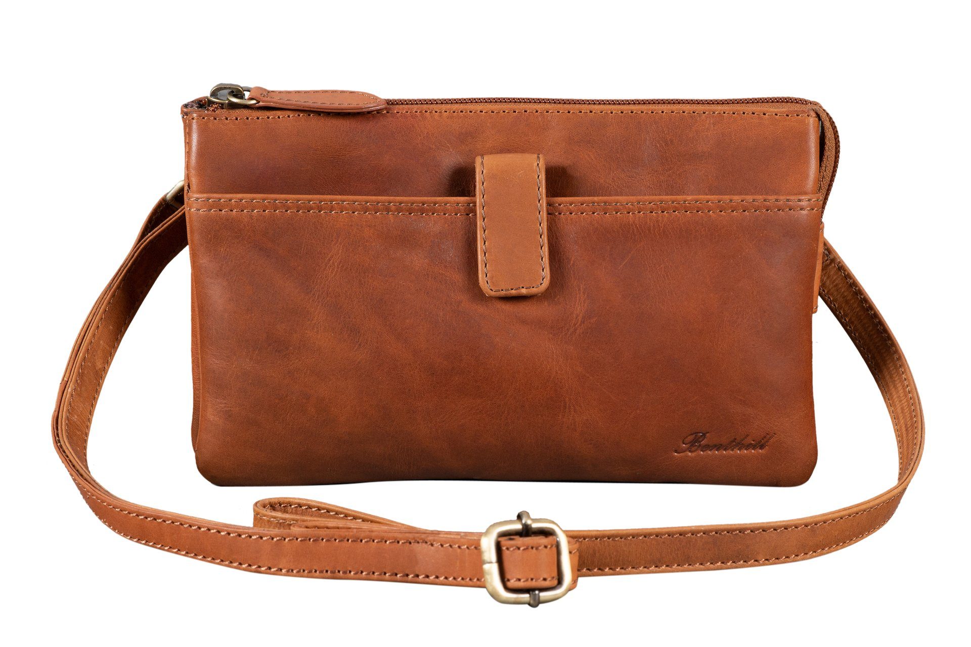 Benthill Umhängetasche Echt Leder Umhängetasche Reisebrieftasche Schultertasche Damen Herren, Schultergurt / Umhängegurt Reißverschlussfach