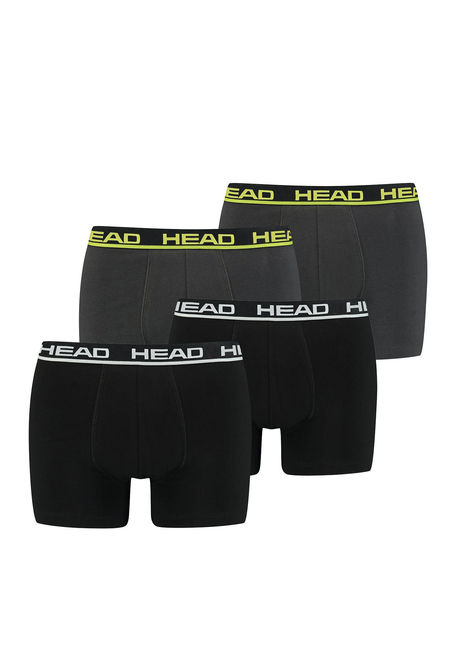 Head Boxershorts 4er-Pack) 4P 4-St., Black/Phantom (Spar-Set, Head Boxer Lime Basic