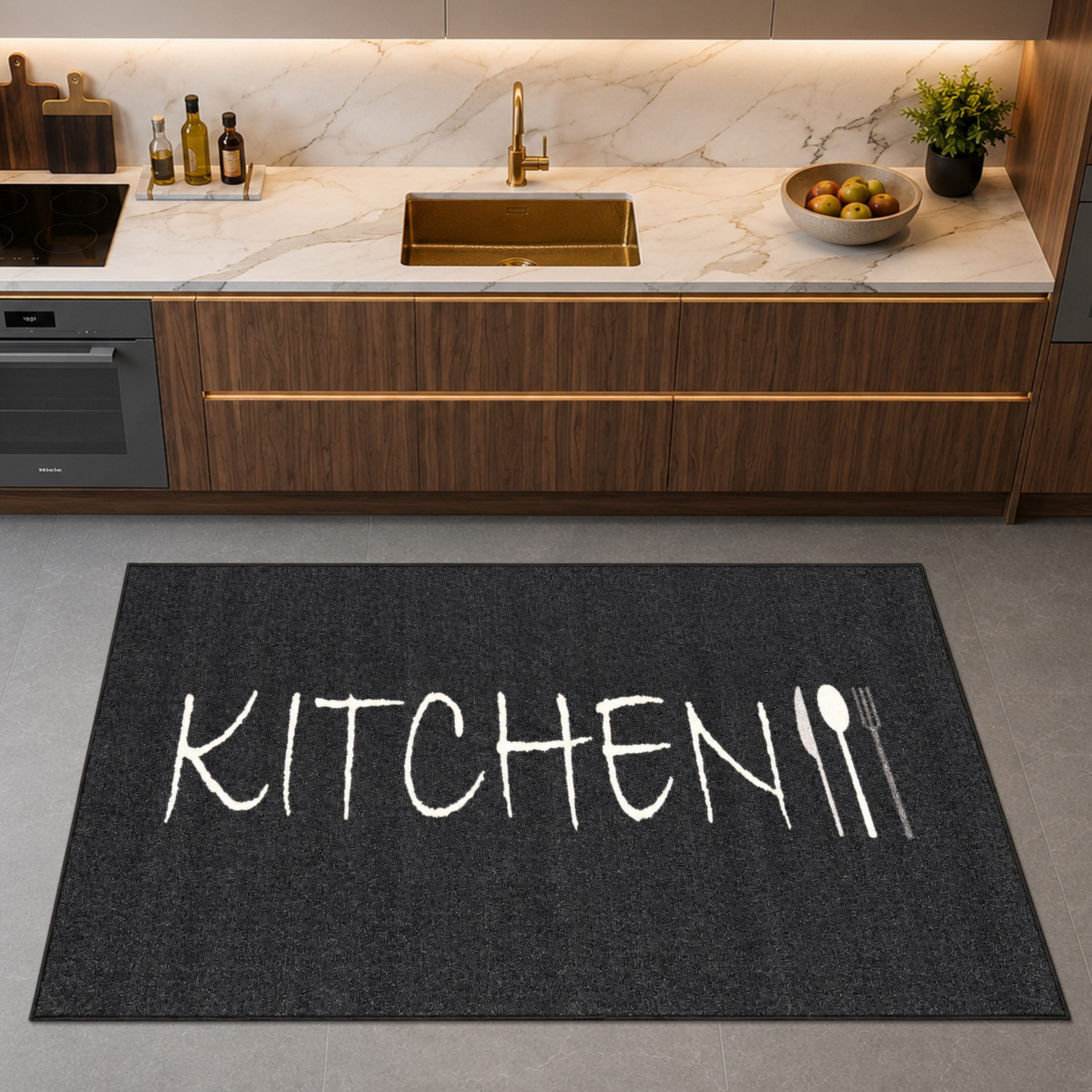 Carpetia Küchenläufer Robuste Küchenläufer, rechteckig, Höhe: 5 mm, großflächiges Küchendesign, gummierte rutschfeste Rückseite