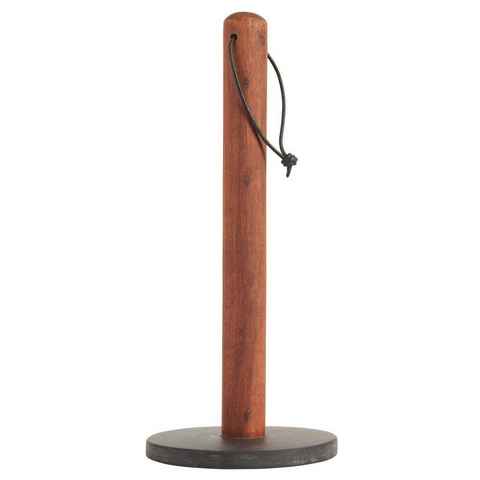 Ib Laursen Küchenrollenhalter Braun-Amber, 33 cm, aus Akazienholz und Stein
